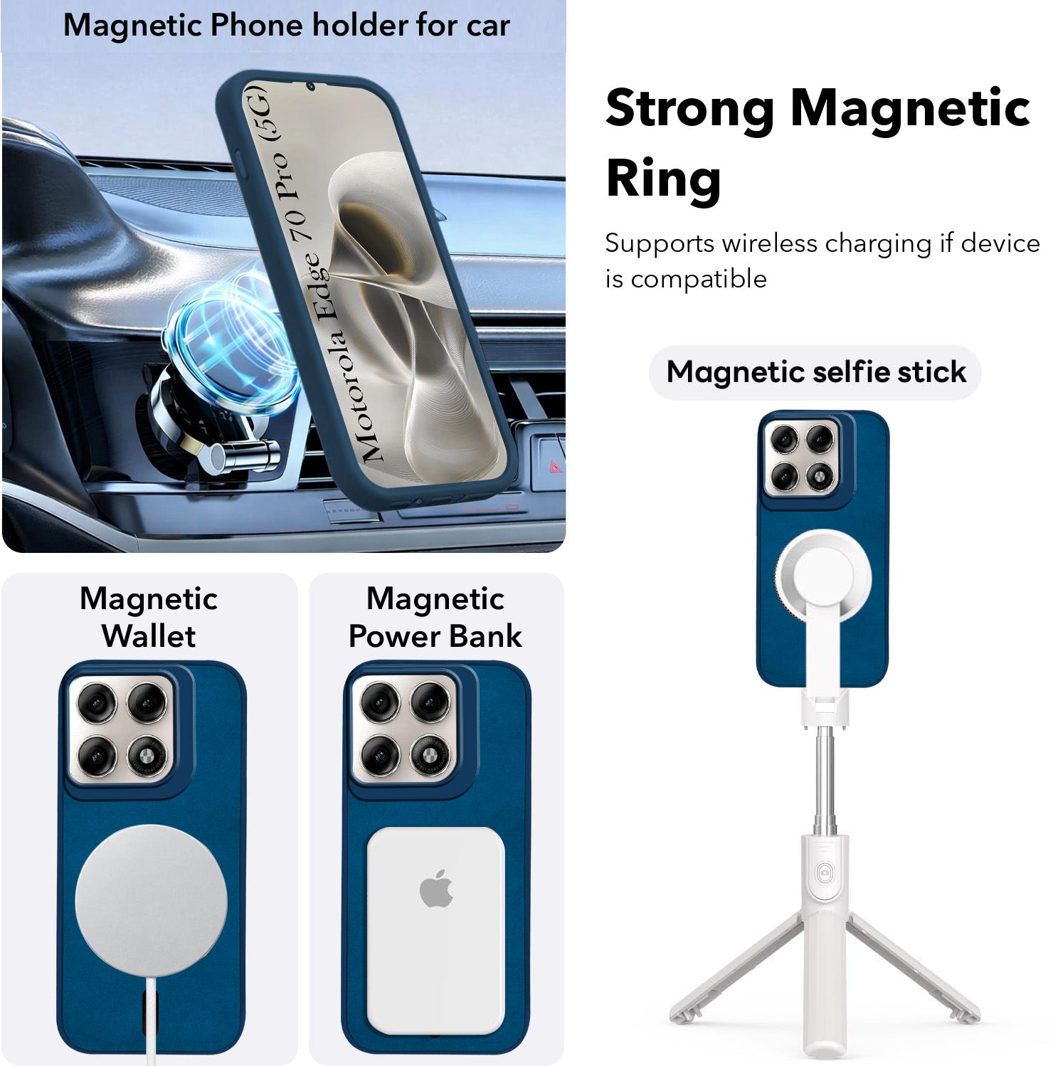 For Motorola Moto Edge 70 Pro Back Cover Case Leather Finish (MagSafe Compatible Wireless Charging | Soft Touch | Camera Bump Protection)