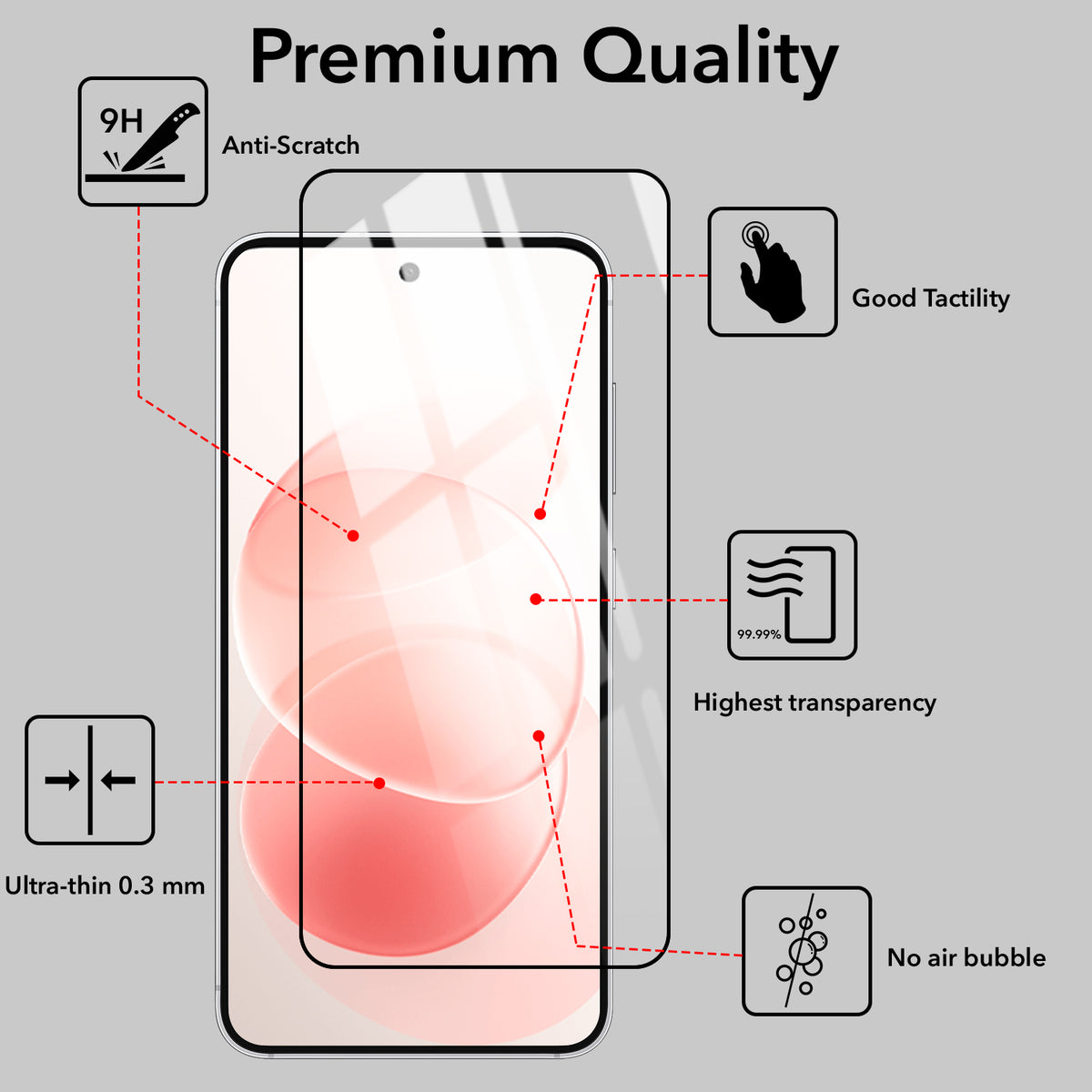 Tempered Glass For Redmi Note 17 Pro Max 5G Military-Grade Gorilla Tempered Glass Screen Protector With Installation Kit | Shatterproof, Full Coverage, HD Clear, Scratch Resistant (Pack of 1)