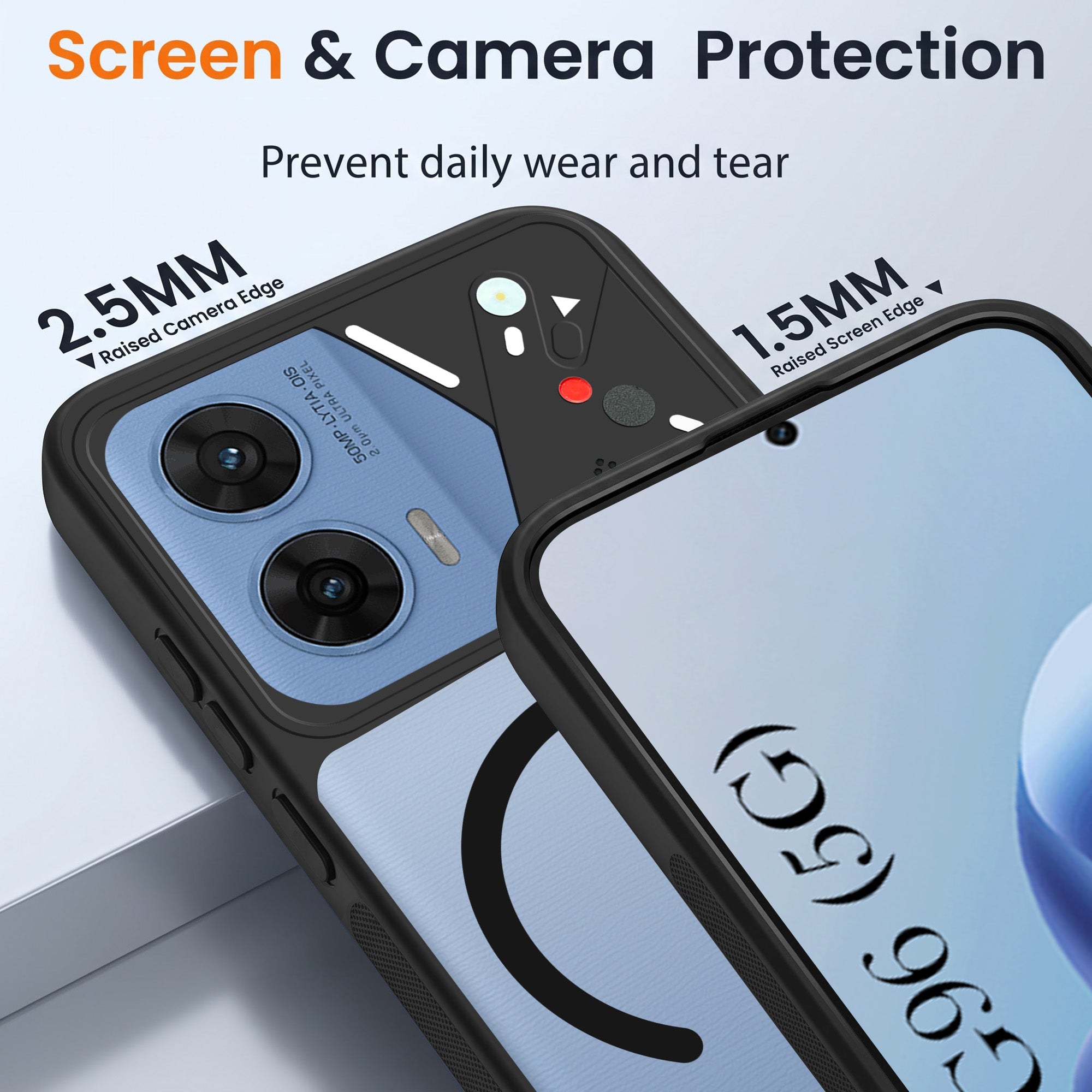 For Motorola Moto G96 Back Cover Case Lifetime Anti-Yellow Clear (Camera Protection | Side Grip | Wireless MagSafe Compatible) (Copy)