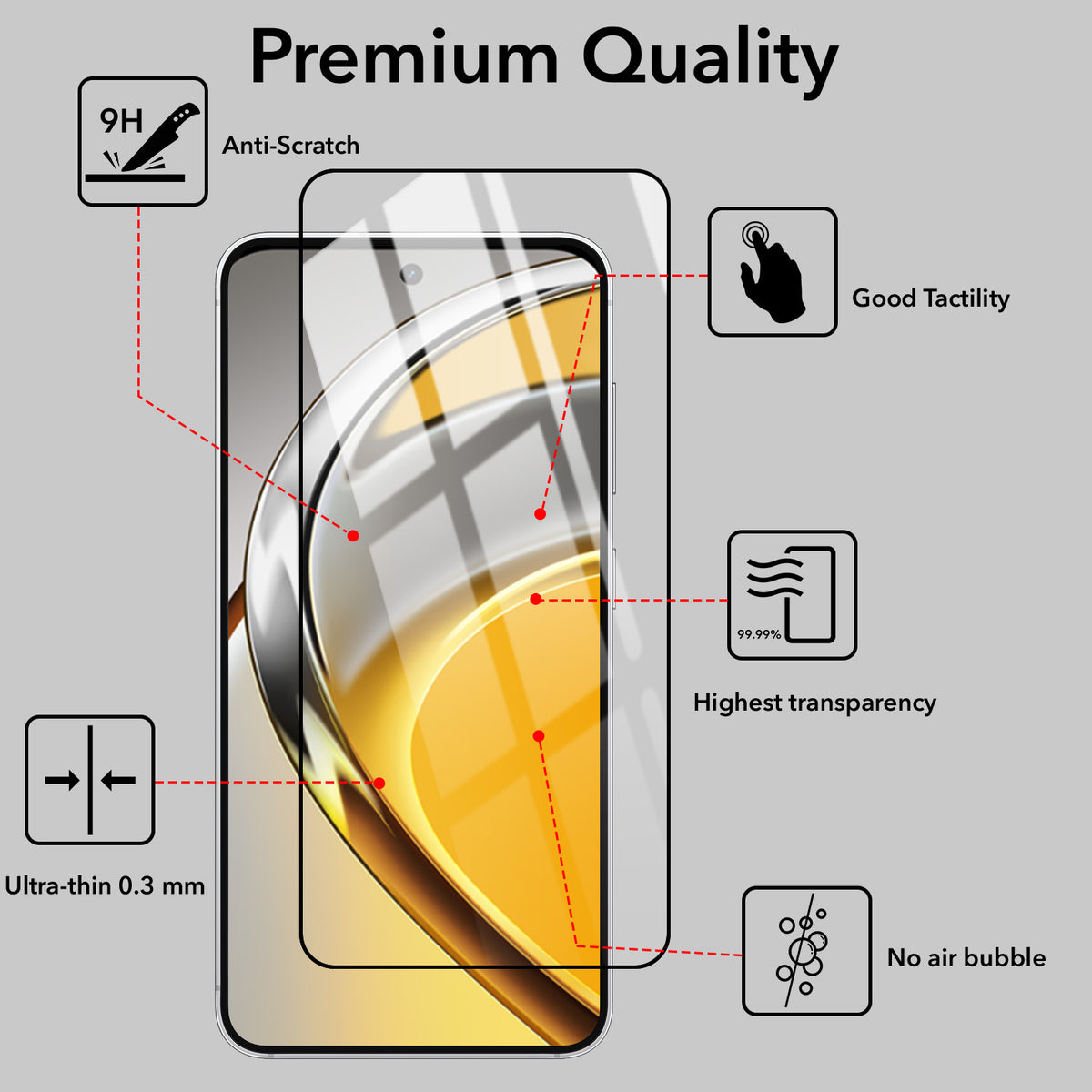 (Pack of 2) Tempered Glass For Realme P4s 5G Military-Grade Gorilla Tempered Glass Screen Protector With Installation Kit | Shatterproof, Full Coverage, HD Clear, Scratch Resistant