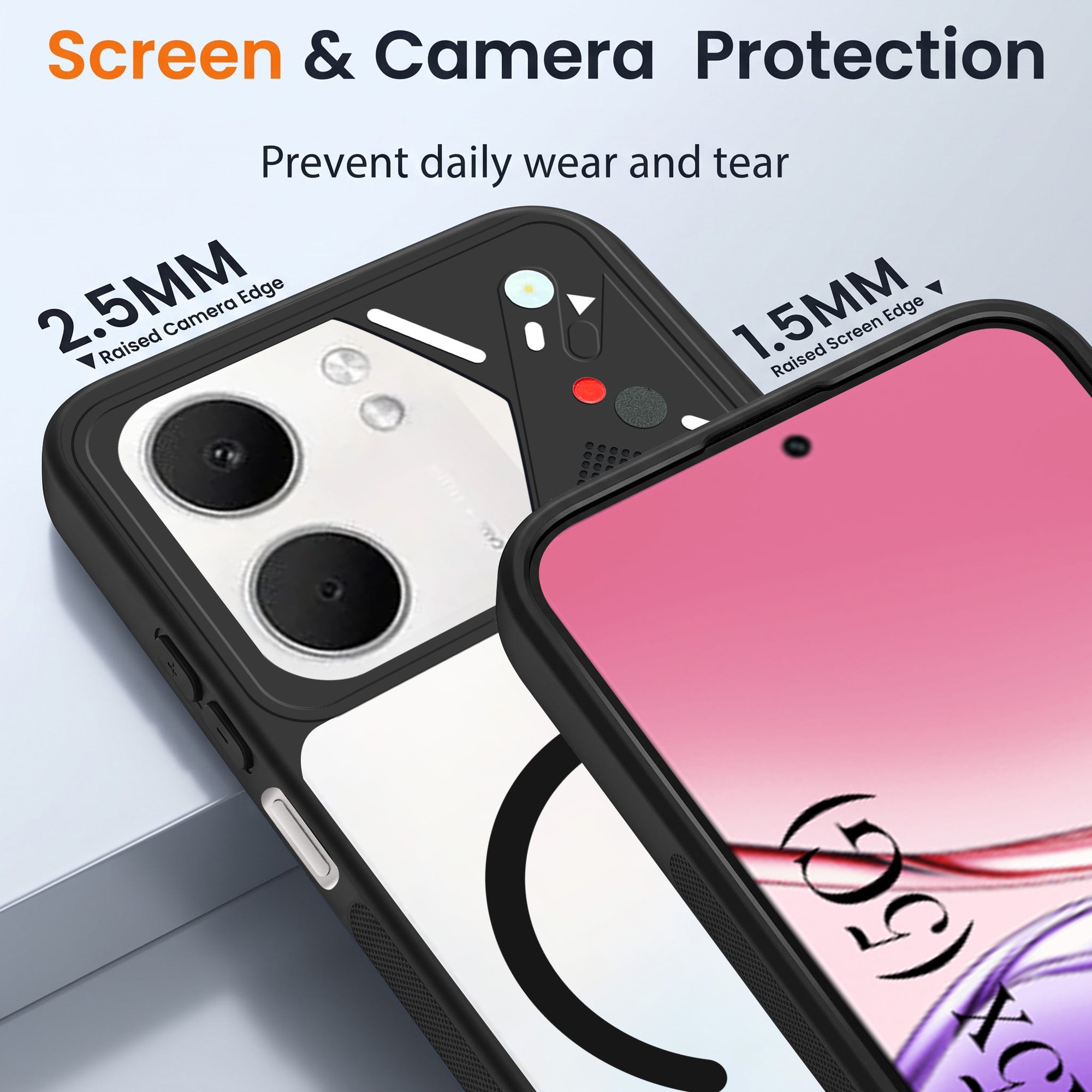 For Oppo K14x 5G Back Cover Case Lifetime Anti-Yellow Clear (Camera Protection | Side Grip | Wireless MagSafe Compatible)