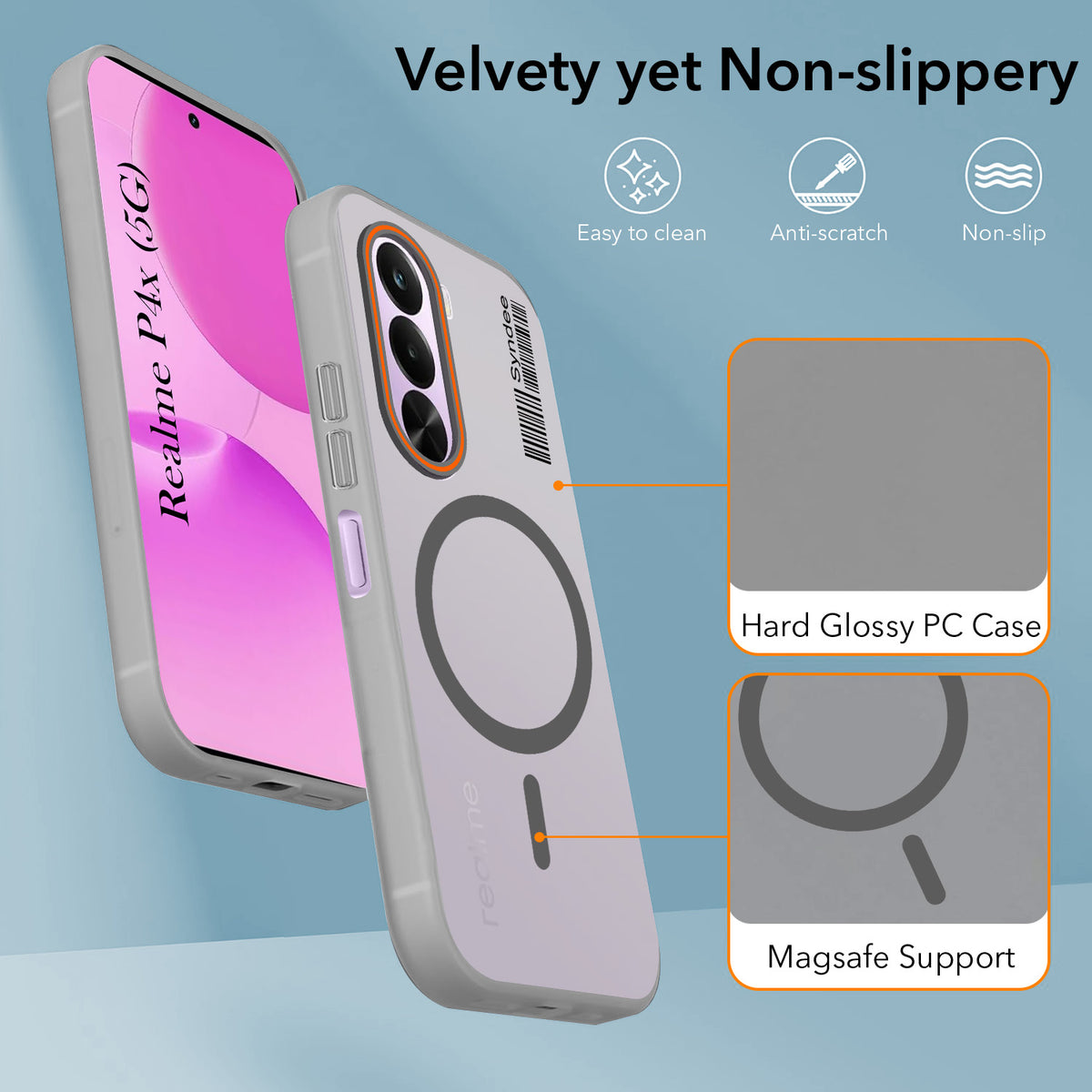 For Realme P4x Back Cover Case (Soft Touch | Camera Bump Protection | MagSafe Compatible | Matte Finish)