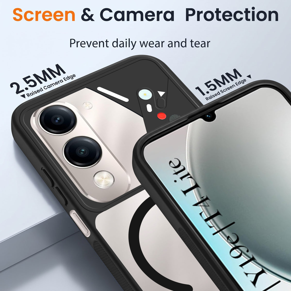 For Vivo Y19 | Vivo Y19e | Vivo T4 Lite Back Cover Case Lifetime Anti-Yellow Clear (Camera Protection | Side Grip | Wireless MagSafe Compatible)