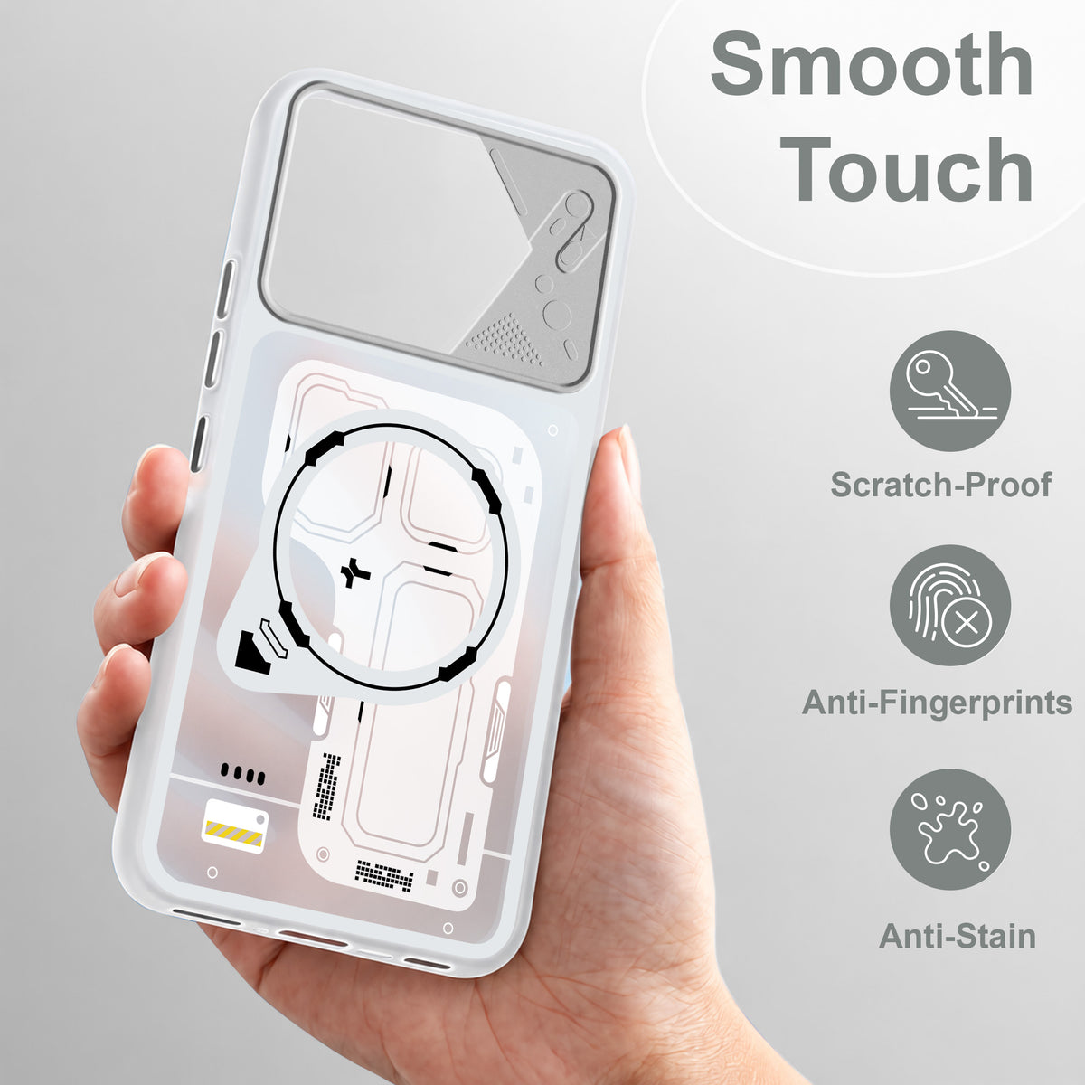 For Motorola Moto Edge 60 Metallic Back Cover Case (Metallic Camera Protection & Buttons | Translucent Milky Shade | Hard Polycarbonate)