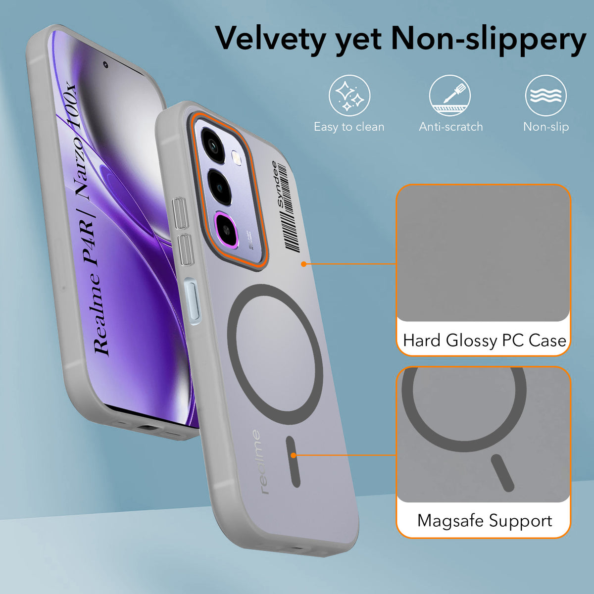 For Realme P4R 5G | Realme Narzo 100X 5G Back Cover Case (Soft Touch | Camera Bump Protection | MagSafe Compatible | Matte Finish)