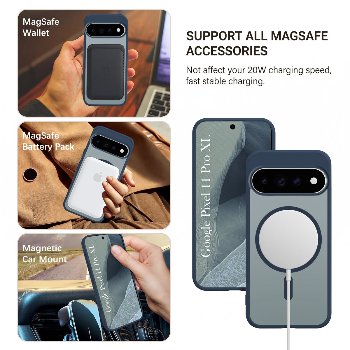 For Google Pixel 11 Pro XL Matte Finish Back Case Cover (MagSafe Compatible | Translucent Soft Touch | Slim and Unbreakable)