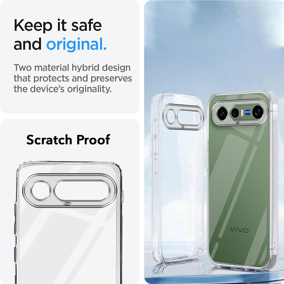 For Vivo X300 FE Back Cover Case Silicone (Clear Shockproof Case with Camera Protection | Soft and Flexible | Transparent)