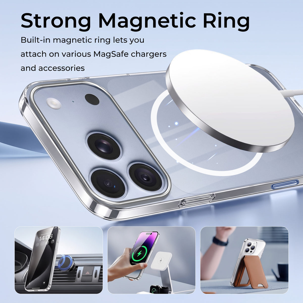 For Apple iPhone 18 Pro Max Back Case Cover Crystal Anti Yellow (Unbreakable PC | MagSafe Wireless Charging Support |Camera Protection Bump)