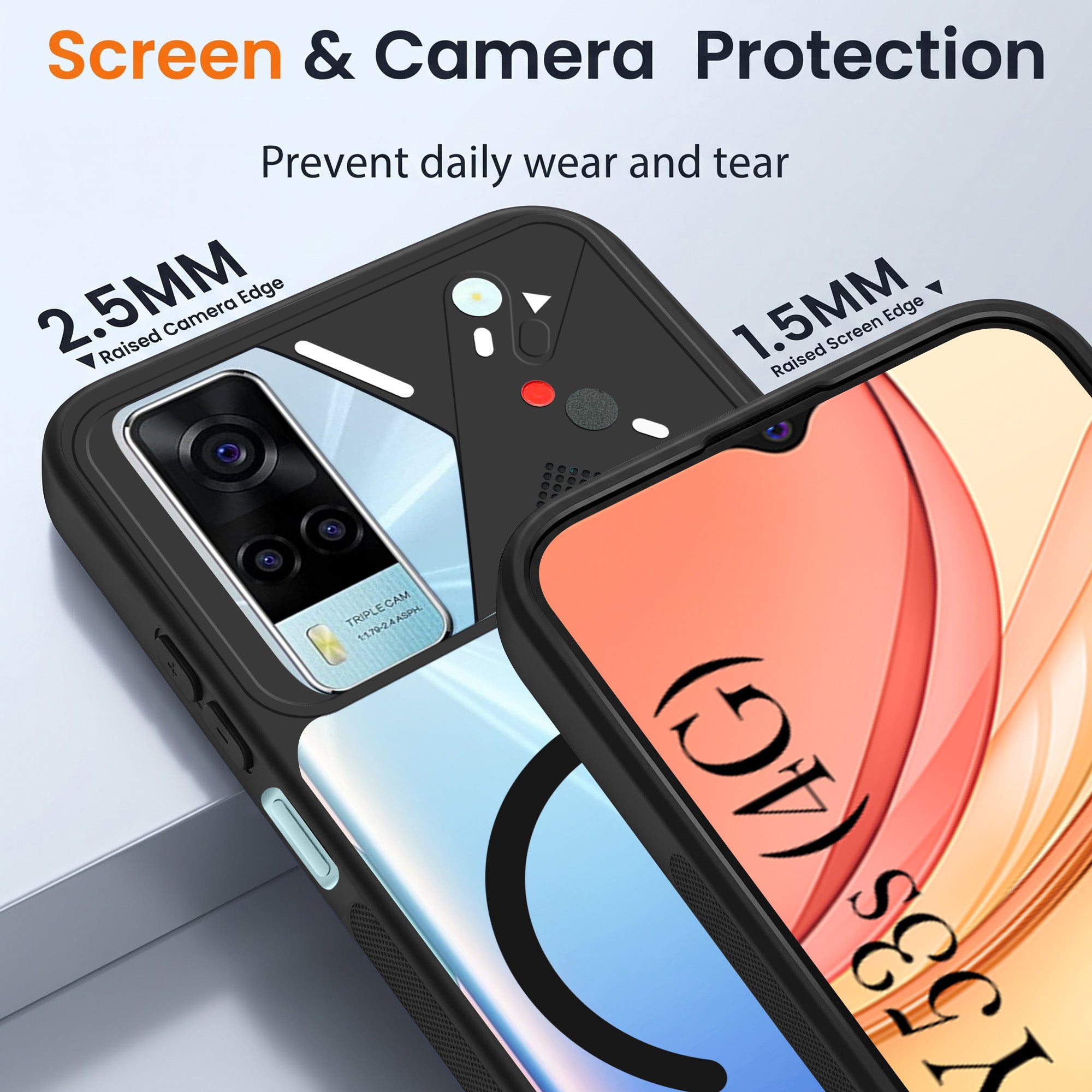 For Vivo Y53s 4G Back Cover Case Lifetime Anti-Yellow Clear (Camera Protection | Side Grip | Wireless MagSafe Compatible)
