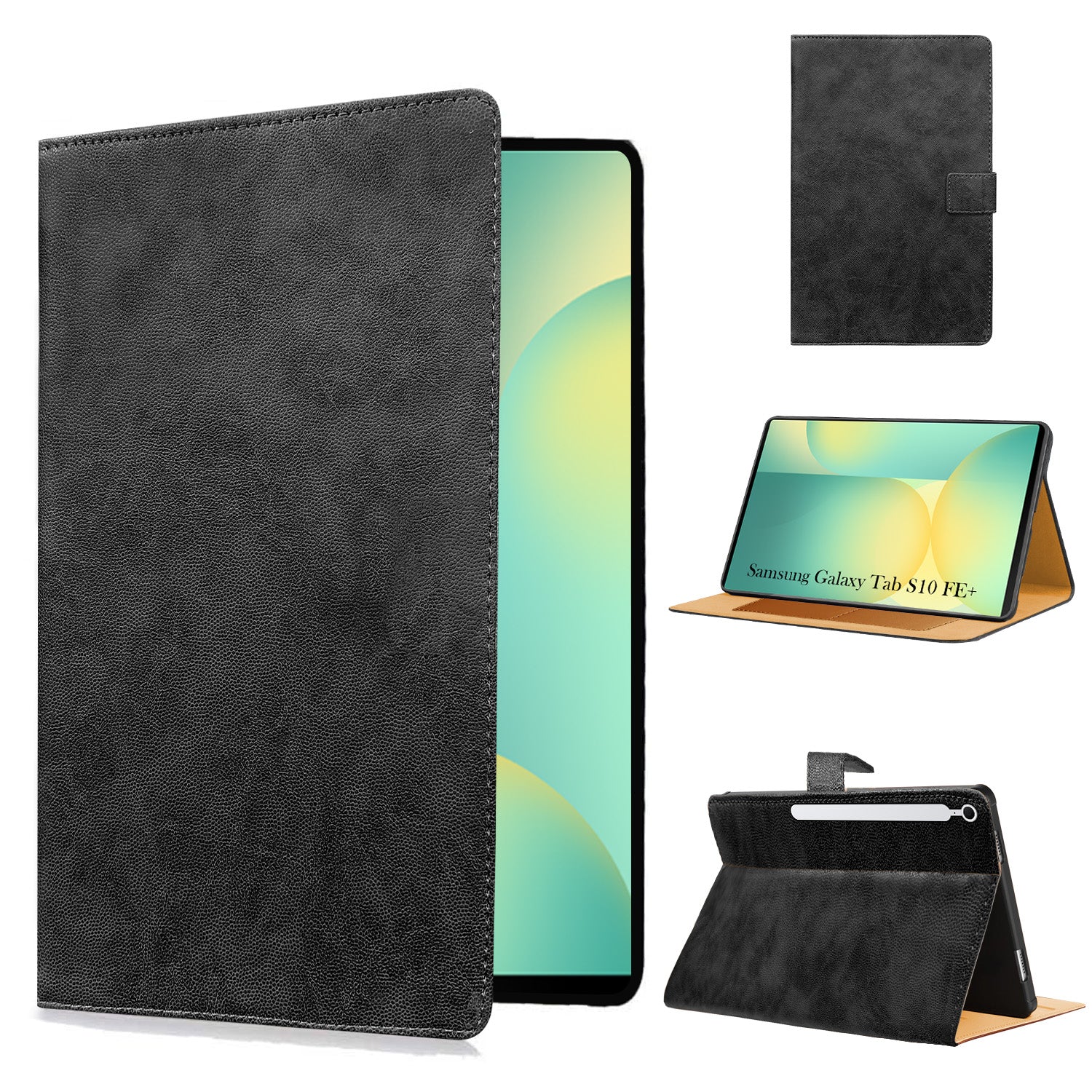 For Samsung Galaxy Tab S10 FE+ SM-X620/ X626/ X626B 13.1 Inch Flip Cover Folio Cover (PU Leather | Multi-Angle Smart Stand | Card Storage Slots | Silicone Back Pouch)