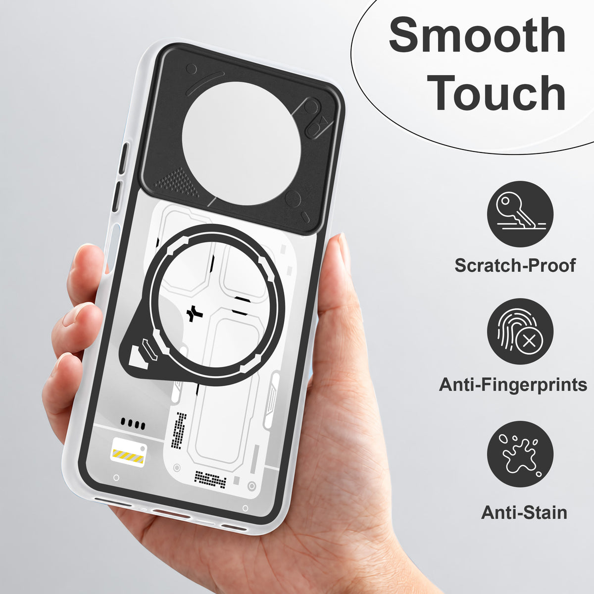 For Realme C65 5G Metallic Back Cover Case (Metallic Camera Protection & Buttons | Translucent Milky Shade | Hard Polycarbonate)