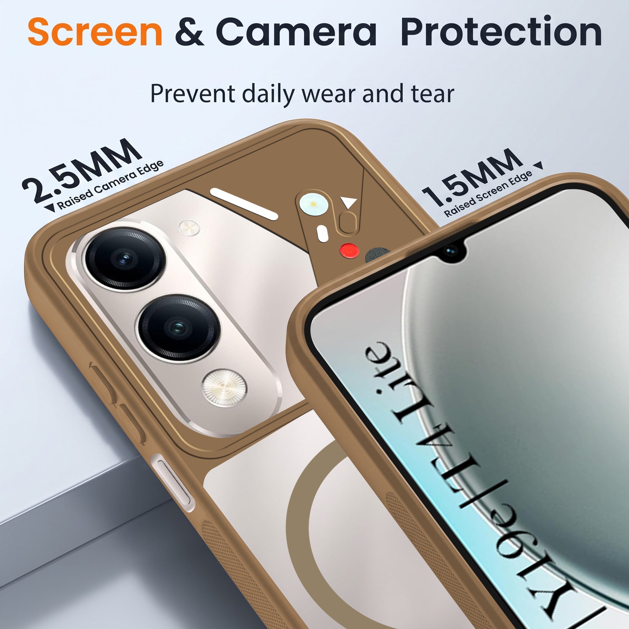 For Vivo Y19 | Vivo Y19e | Vivo T4 Lite Back Cover Case Lifetime Anti-Yellow Clear (Camera Protection | Side Grip | Wireless MagSafe Compatible)