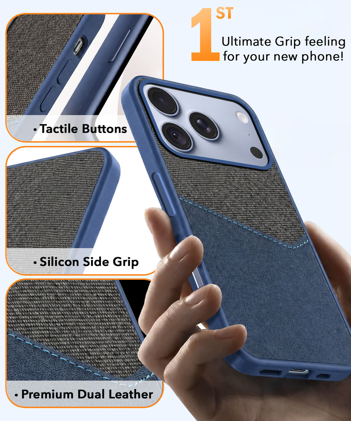 For Apple iPhone 18 Pro Back Cover Case (Dual PU Leather Stitch | Professional Minimalist | Soft and Flexible)