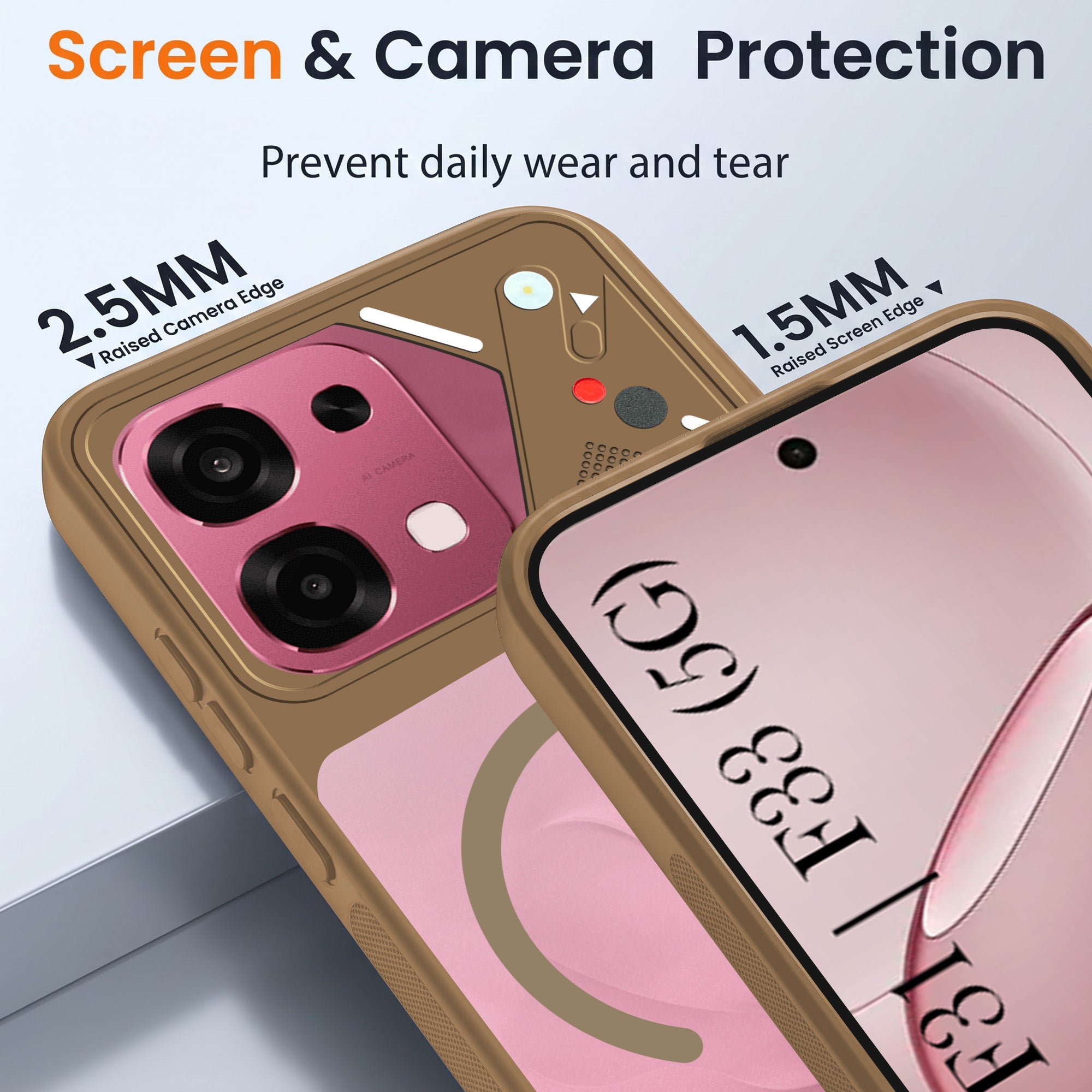 For Oppo F31 5G | Oppo F33 5G Back Cover Case Lifetime Anti-Yellow Clear (Camera Protection | Side Grip | Wireless MagSafe Compatible)