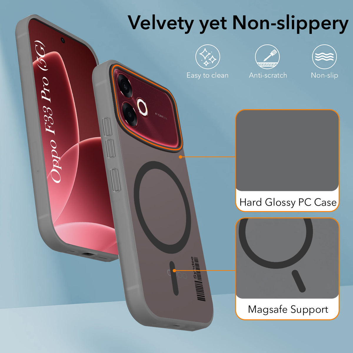 For Oppo F33 Pro 5G Back Cover Case (Soft Touch | Camera Bump Protection | MagSafe Compatible | Matte Finish)