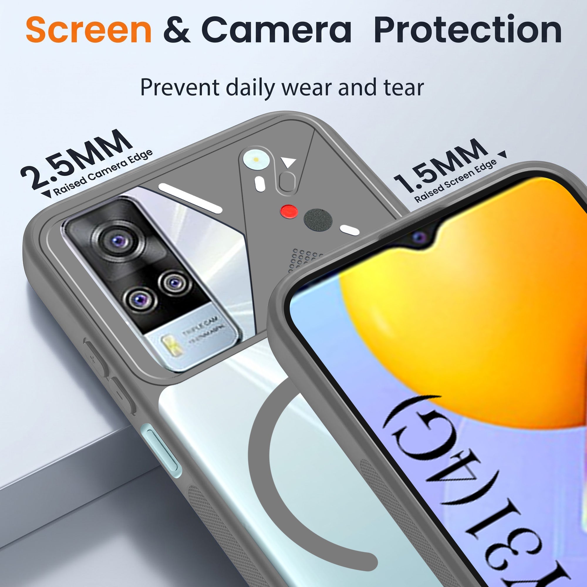For Vivo Y31 (2021) Back Cover Case Lifetime Anti-Yellow Clear (Camera Protection | Side Grip | Wireless MagSafe Compatible)