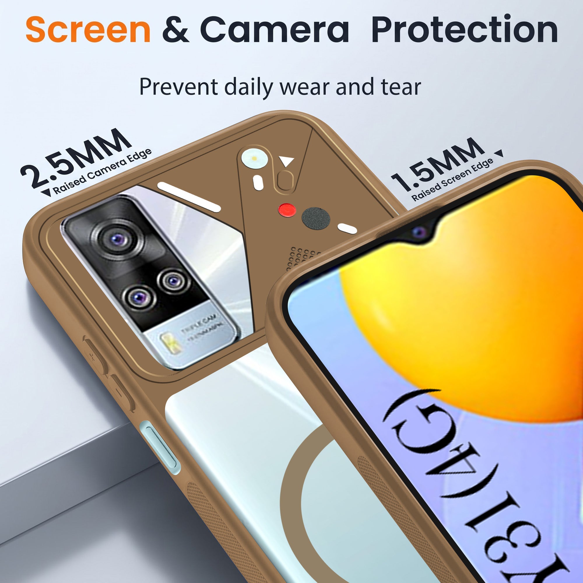 For Vivo Y31 (2021) Back Cover Case Lifetime Anti-Yellow Clear (Camera Protection | Side Grip | Wireless MagSafe Compatible)