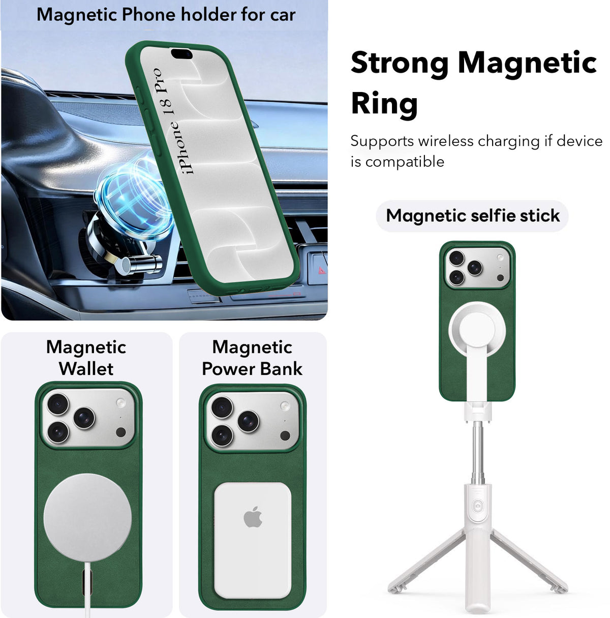 For Apple iPhone 18 Pro Back Cover Case Leather Finish (MagSafe Compatible Wireless Charging | Soft Touch | Camera Bump Protection)