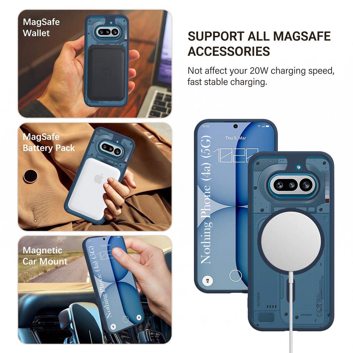 For Nothing Phone 4A 5G Matte Finish Back Case Cover (MagSafe Compatible | Translucent Soft Touch | Slim and Unbreakable)