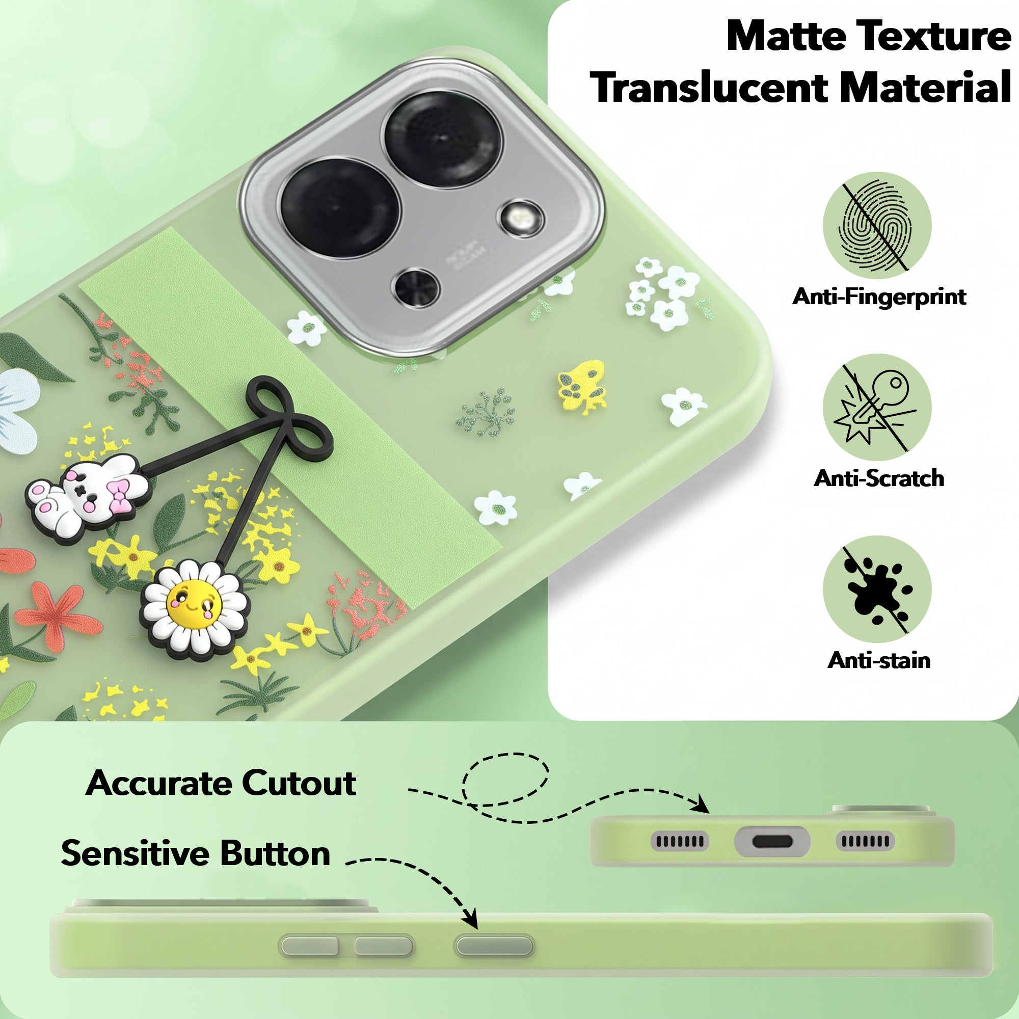 For Poco C85 5G Back Cover Case (3D Cute Cartoons | Hard Back Side Soft | Matte Premium Finish | HD Printing)