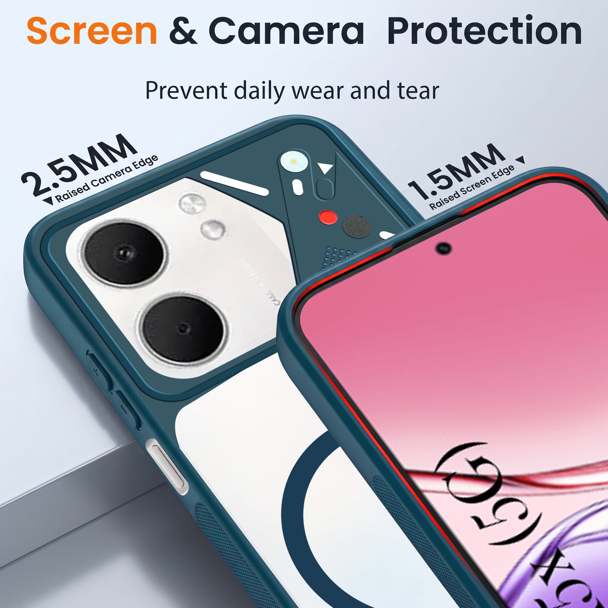 For Oppo A5X Back Cover Case Lifetime Anti-Yellow Clear (Camera Protection | Side Grip | Wireless MagSafe Compatible)