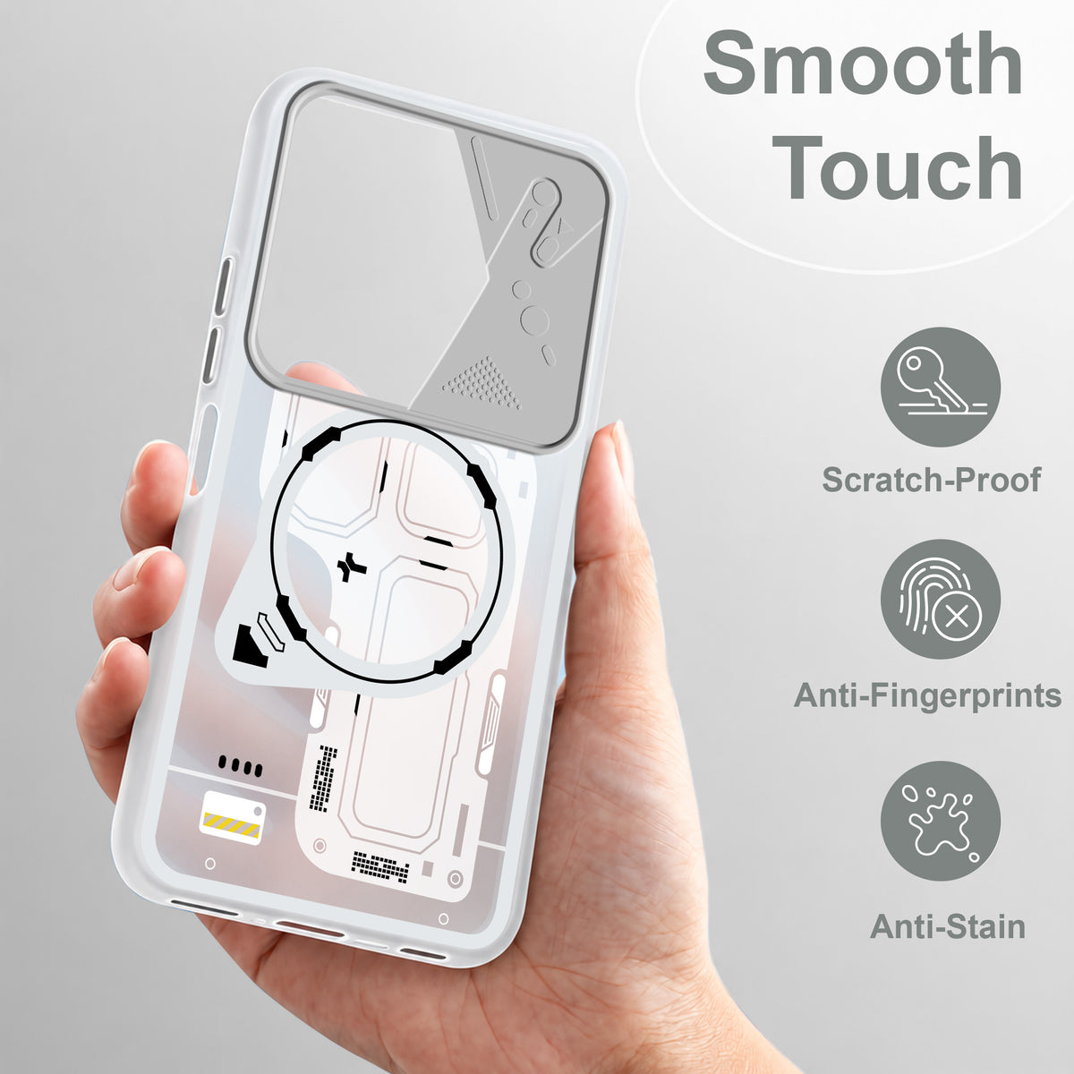 For Realme P4 Lite 5G | Narzo 100 Lite 5G Metallic Back Cover Case (Metallic Camera Protection & Buttons | Translucent Milky Shade | Hard Polycarbonate)