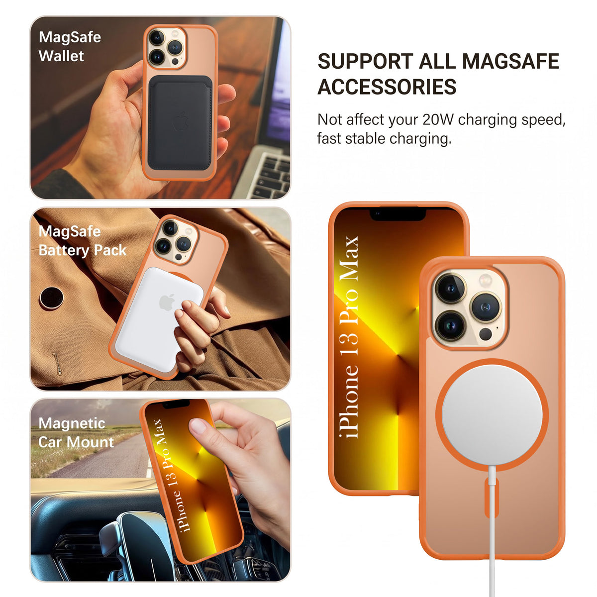 For Apple iPhone 13 Pro Max Matte Finish Back Case Cover (MagSafe Compatible | Translucent Soft Touch | Slim and Unbreakable)