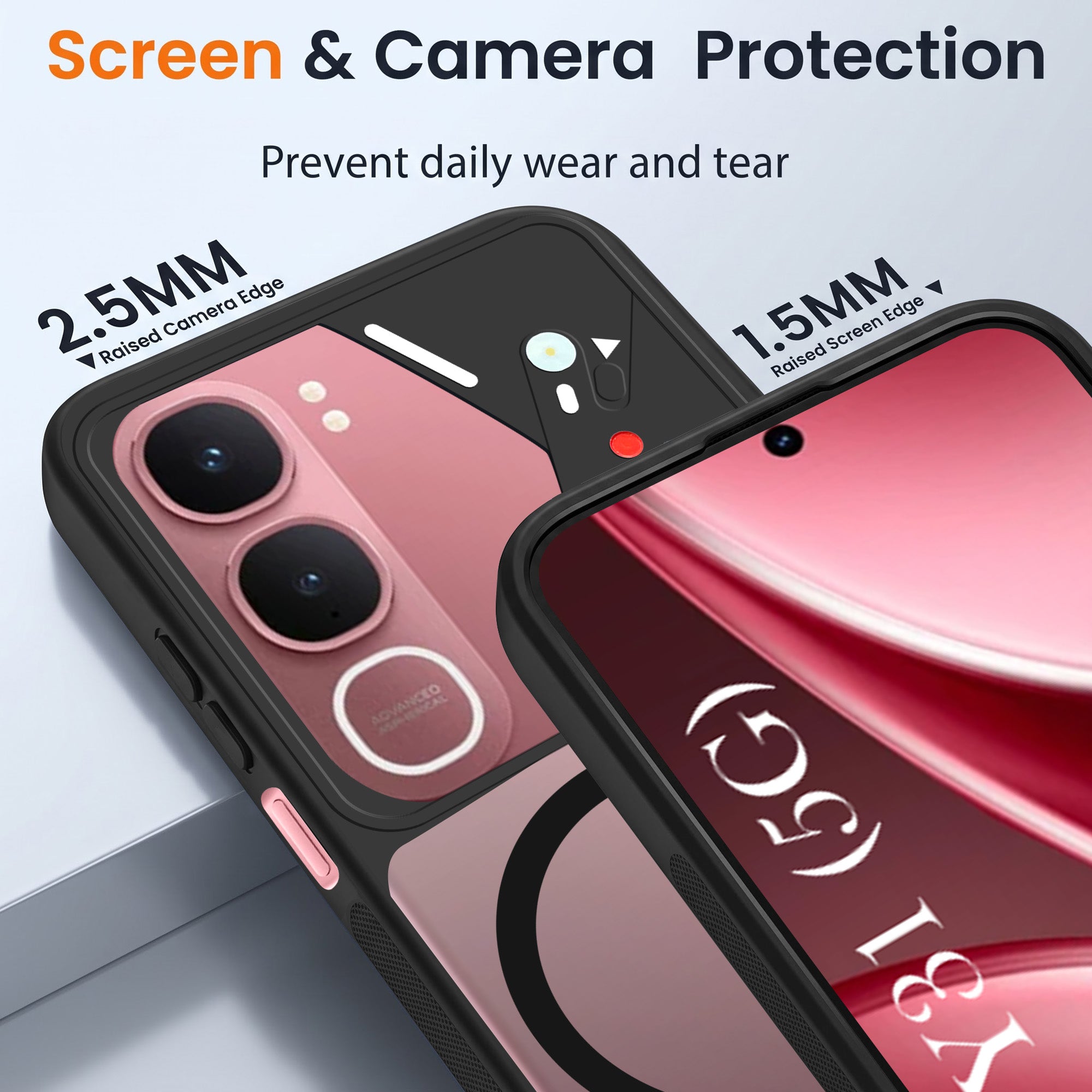 For Vivo Y31 5G Back Cover Case Lifetime Anti-Yellow Clear (Camera Protection | Side Grip | Wireless MagSafe Compatible)