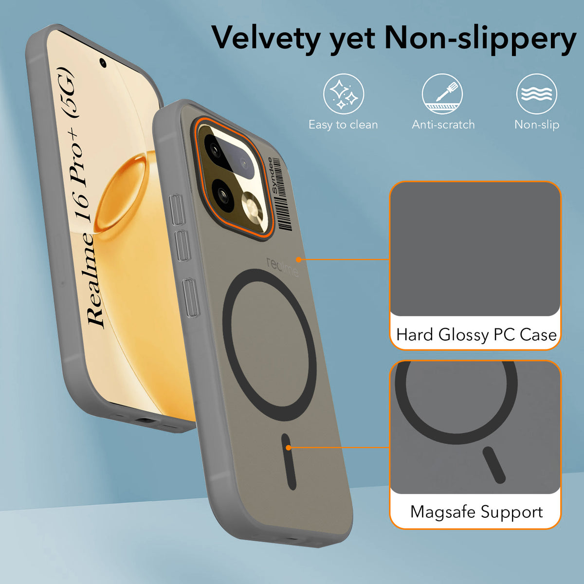 For Realme 16 Pro Plus 5G Back Cover Case (Soft Touch | Camera Bump Protection | MagSafe Compatible | Matte Finish)