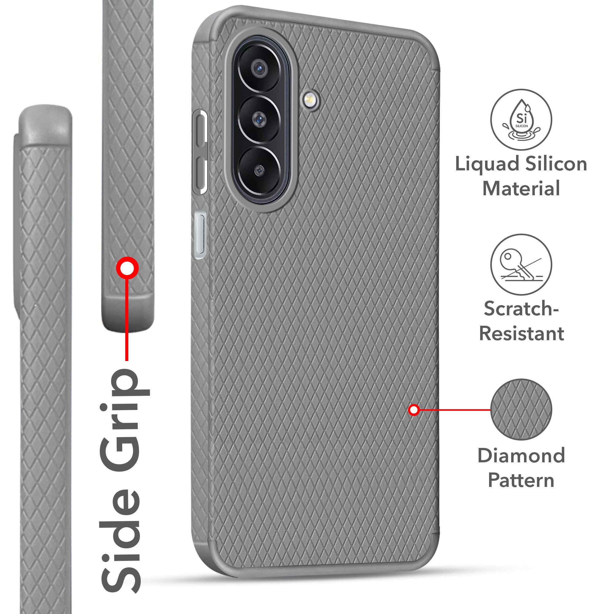 For Samsung Galaxy F70 Pro 5G Back Cover Case Liquid Silicone (Camera Protection | Side Grip Texture | Soft and Flexible)