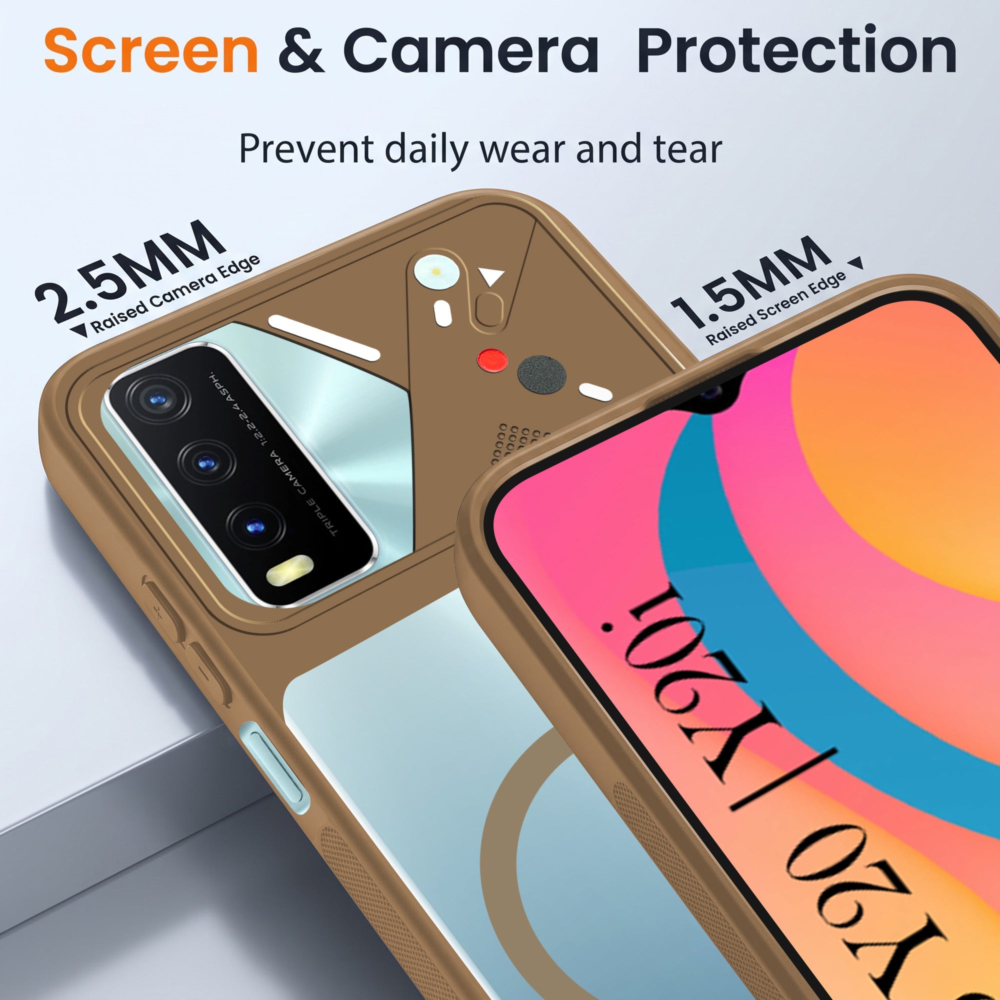 For Vivo Y20 | Y20i Back Cover Case Lifetime Anti-Yellow Clear (Camera Protection | Side Grip | Wireless MagSafe Compatible)