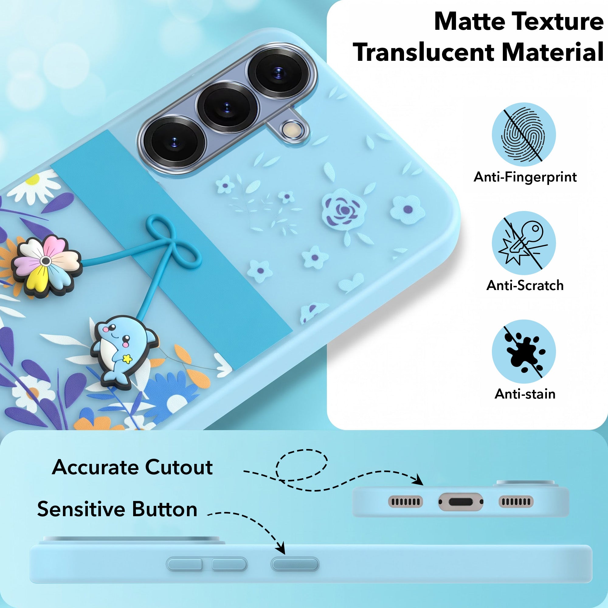 For Samsung Galaxy S25 Back Cover Case (3D Cute Cartoons | Hard Back Side Soft | Matte Premium Finish | HD Printing)