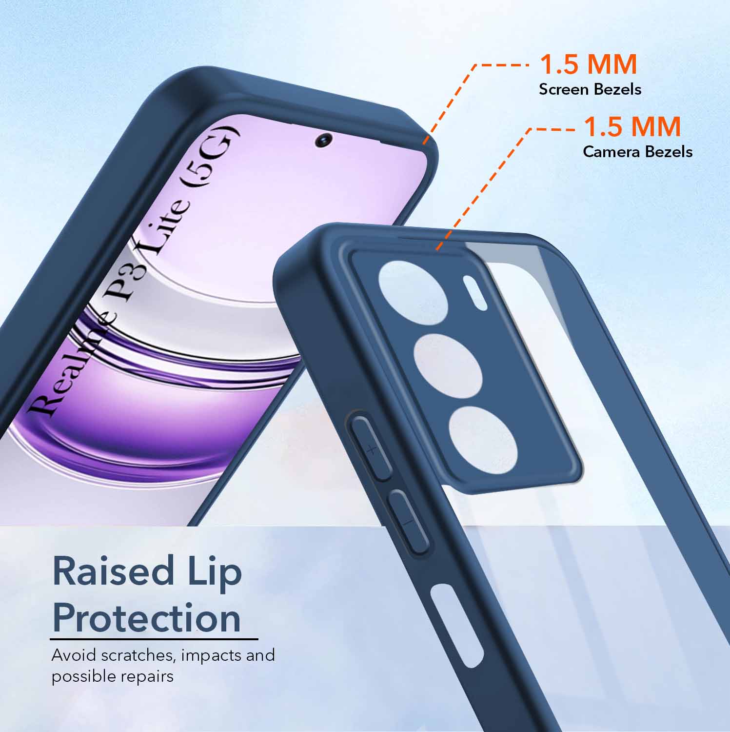 For Realme P3 lite Back Cover Case Ultra-Hybrid (Lifetime Anti Yellow | Anti Scratch | Crystal Clear Shockproof)