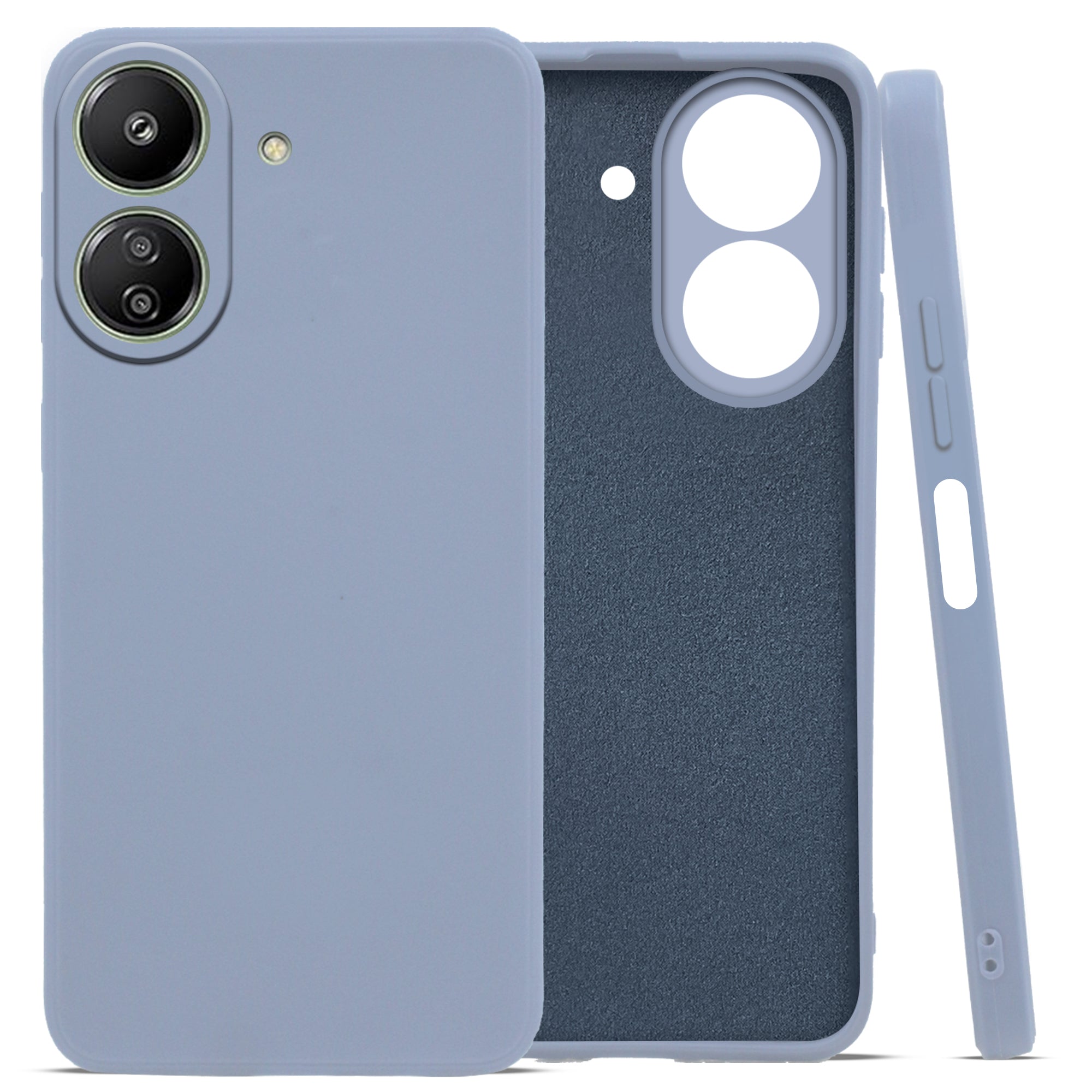 For Poco C65 Back Cover Case (Matte Finish Silicone with Inside Fiber Cloth )