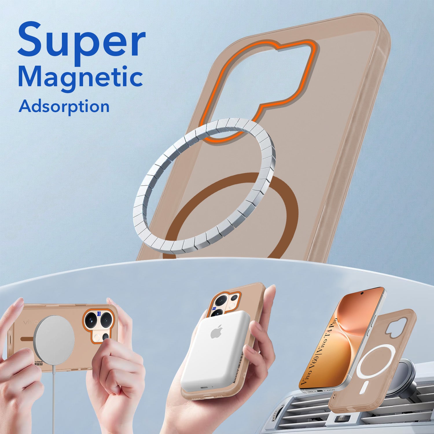 For Vivo V60 | Vivo T4 Pro Back Cover Case (Soft Touch | Camera Bump Protection | MagSafe Compatible | Matte Finish)