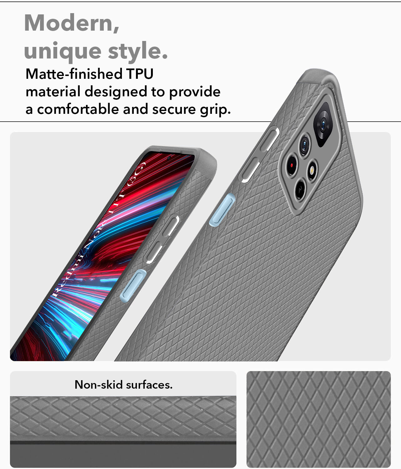 For Xiaomi Mi Redmi Note 10T 5G | Note 10 5G Back Cover Case Liquid Silicone (Camera Protection | Side Grip Texture | Soft and Flexible)