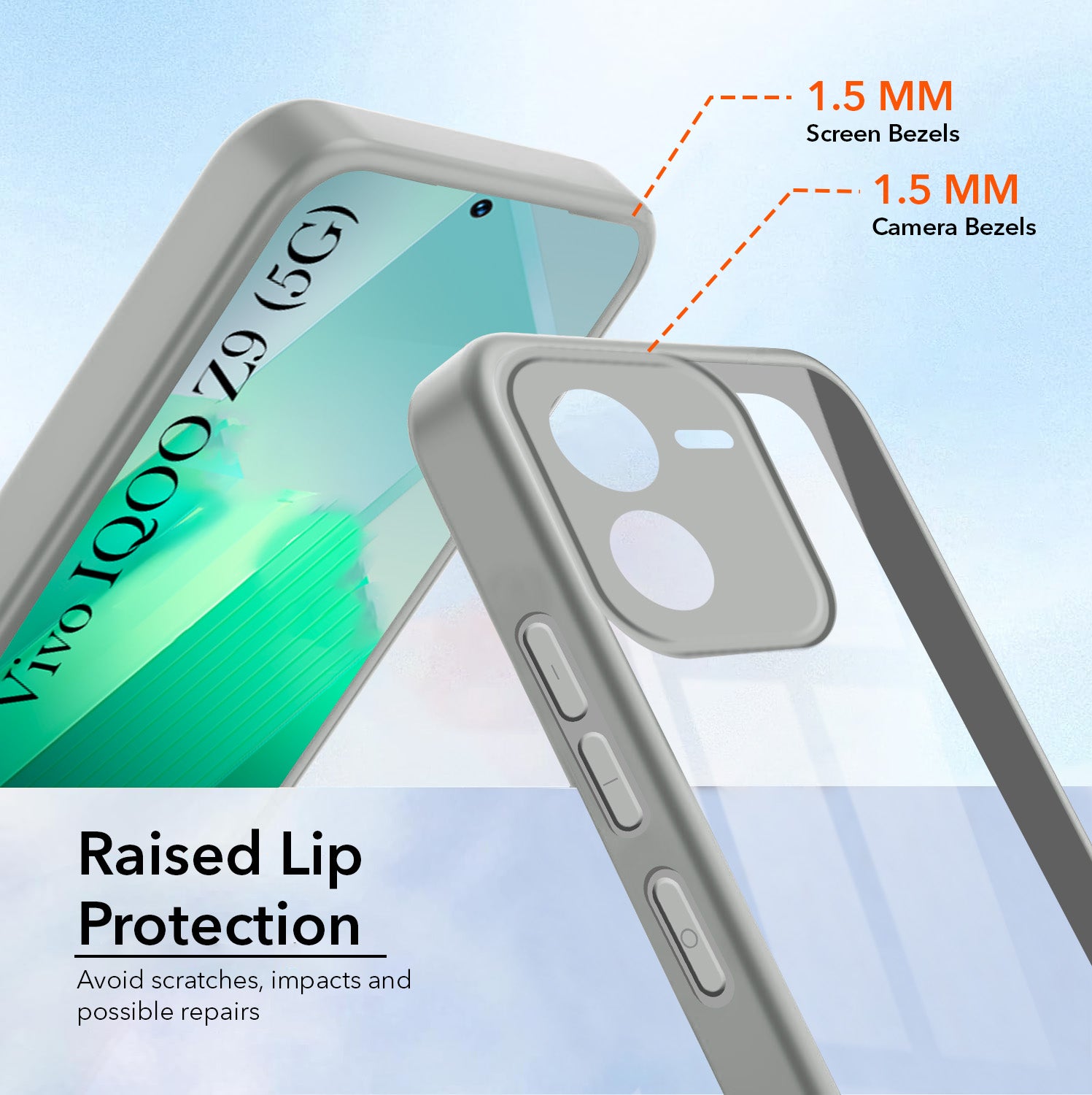 For vivo iQOO Z9 Back Cover Case Ultra-Hybrid (Lifetime Anti Yellow | Anti Scratch | Crystal Clear Shockproof)