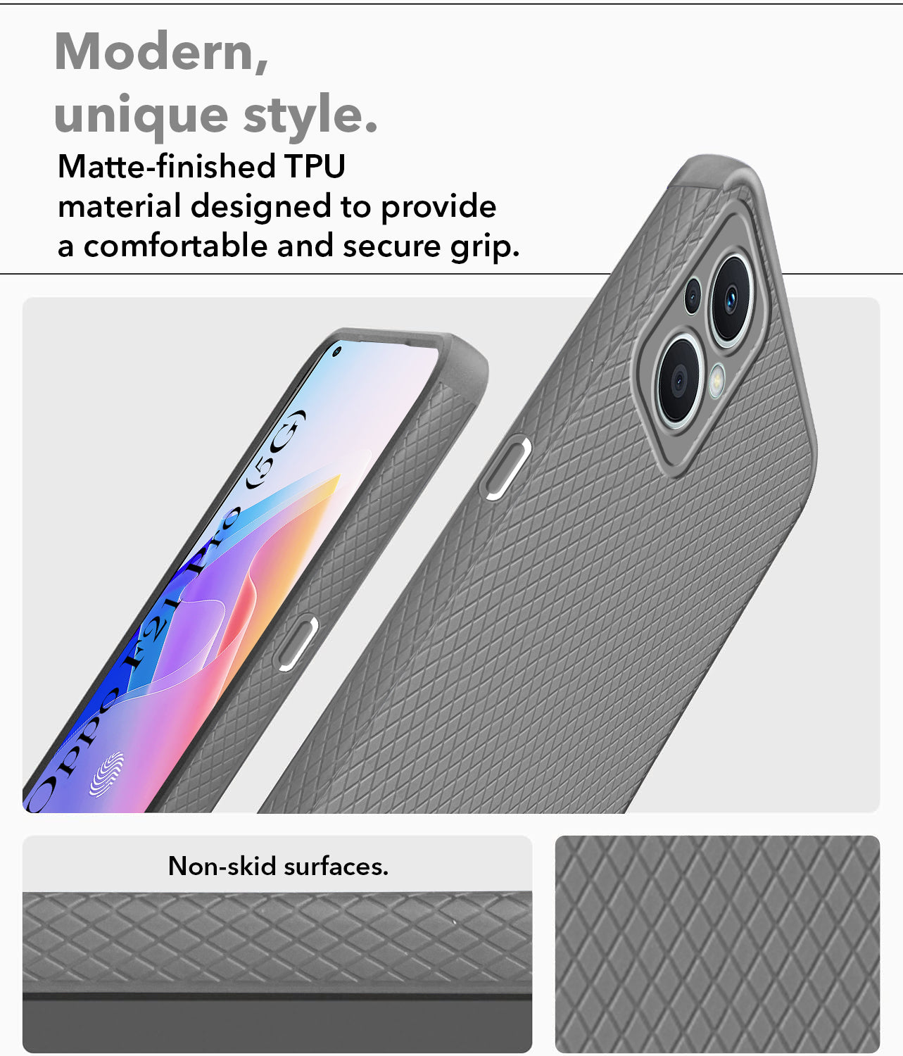 For Oppo F21 Pro 5G Back Cover Case (Liquid Silicone | Side Grip | Camera Protection)