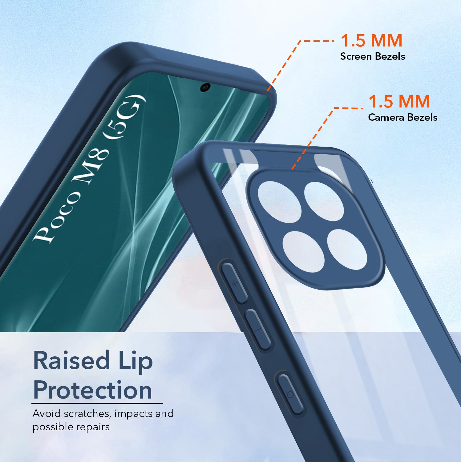 For Poco M8 5G Back Cover Case Ultra-Hybrid(Lifetime Anti Yellow | Anti Scratch | Crystal Clear Shockproof)
