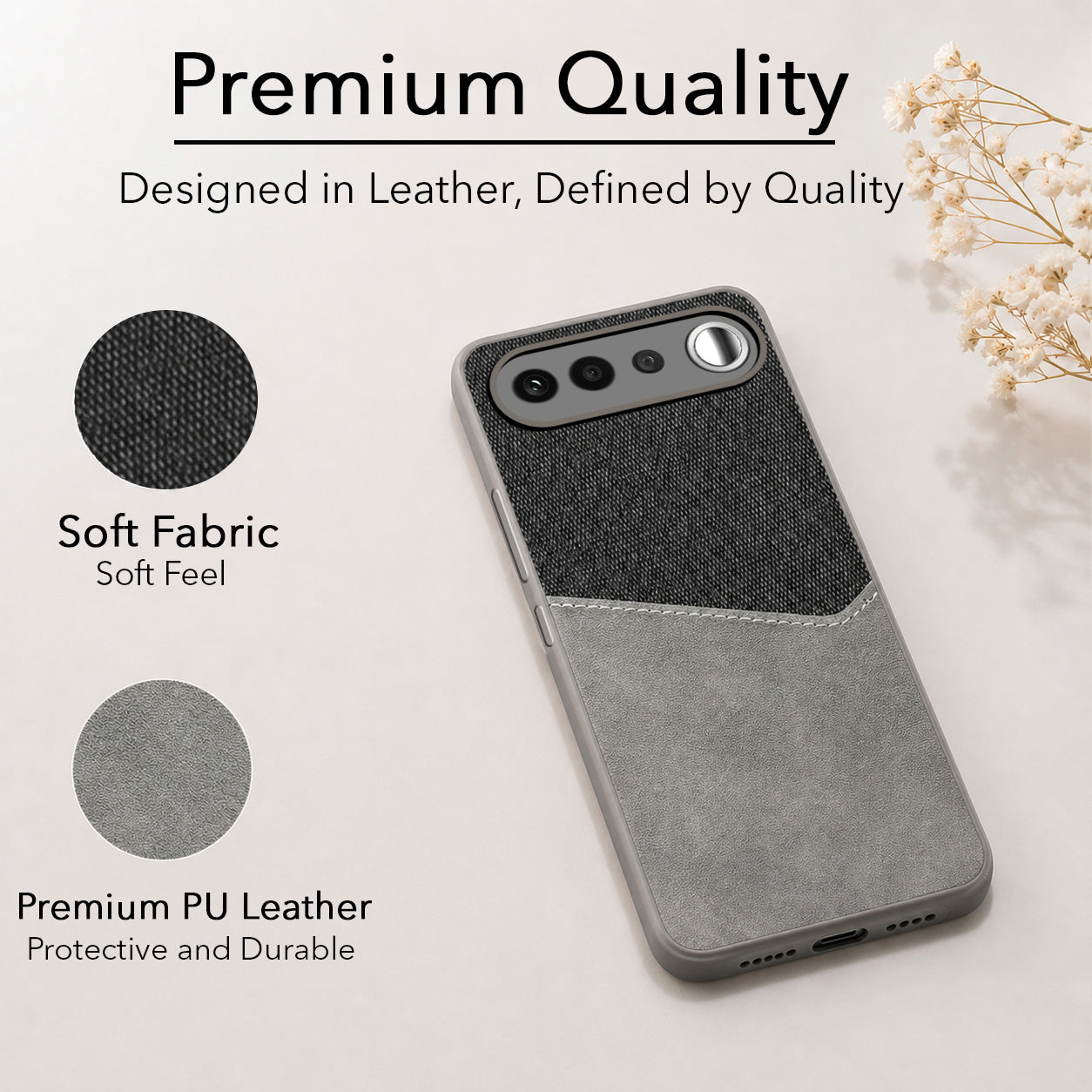 For Realme 16 Back Cover Case (Dual PU Leather Stitch | Professional Minimalist | Soft and Flexible)