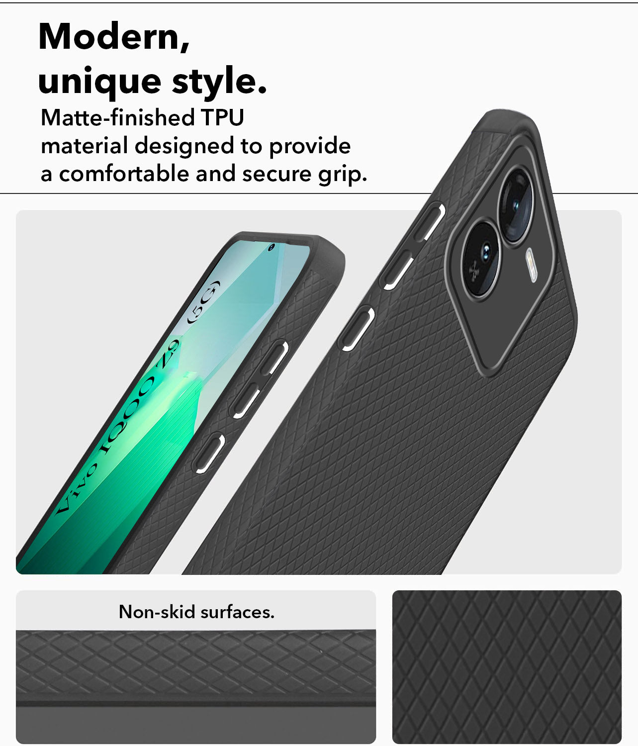 For Vivo IQOO Z9 5G Back Cover Case (Liquid Silicone | Side Grip | Camera Protection)