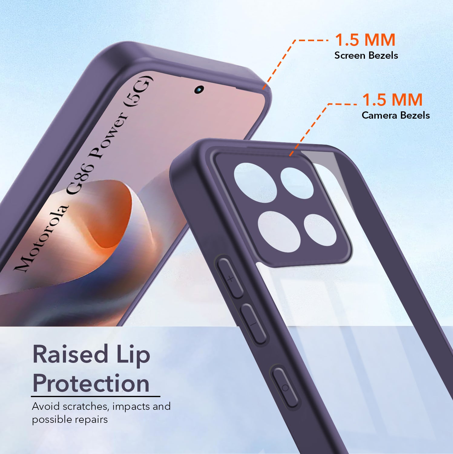 For Motorola Moto G86 Power Back Cover Case Ultra-Hybrid (Lifetime Anti Yellow | Anti Scratch | Crystal Clear Shockproof)