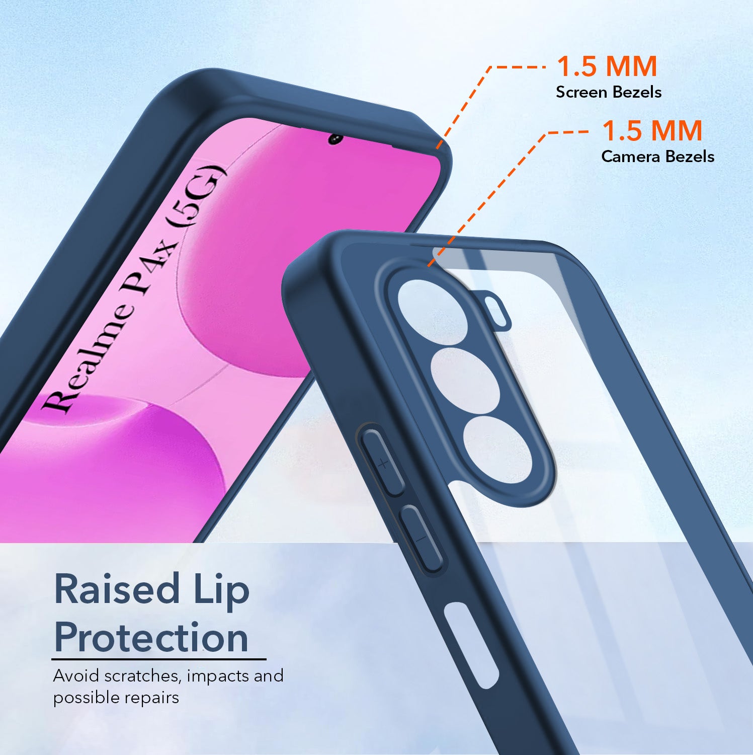 For Realme P4x Lite Back Cover Case Ultra-Hybrid (Lifetime Anti Yellow | Anti Scratch | Crystal Clear Shockproof)