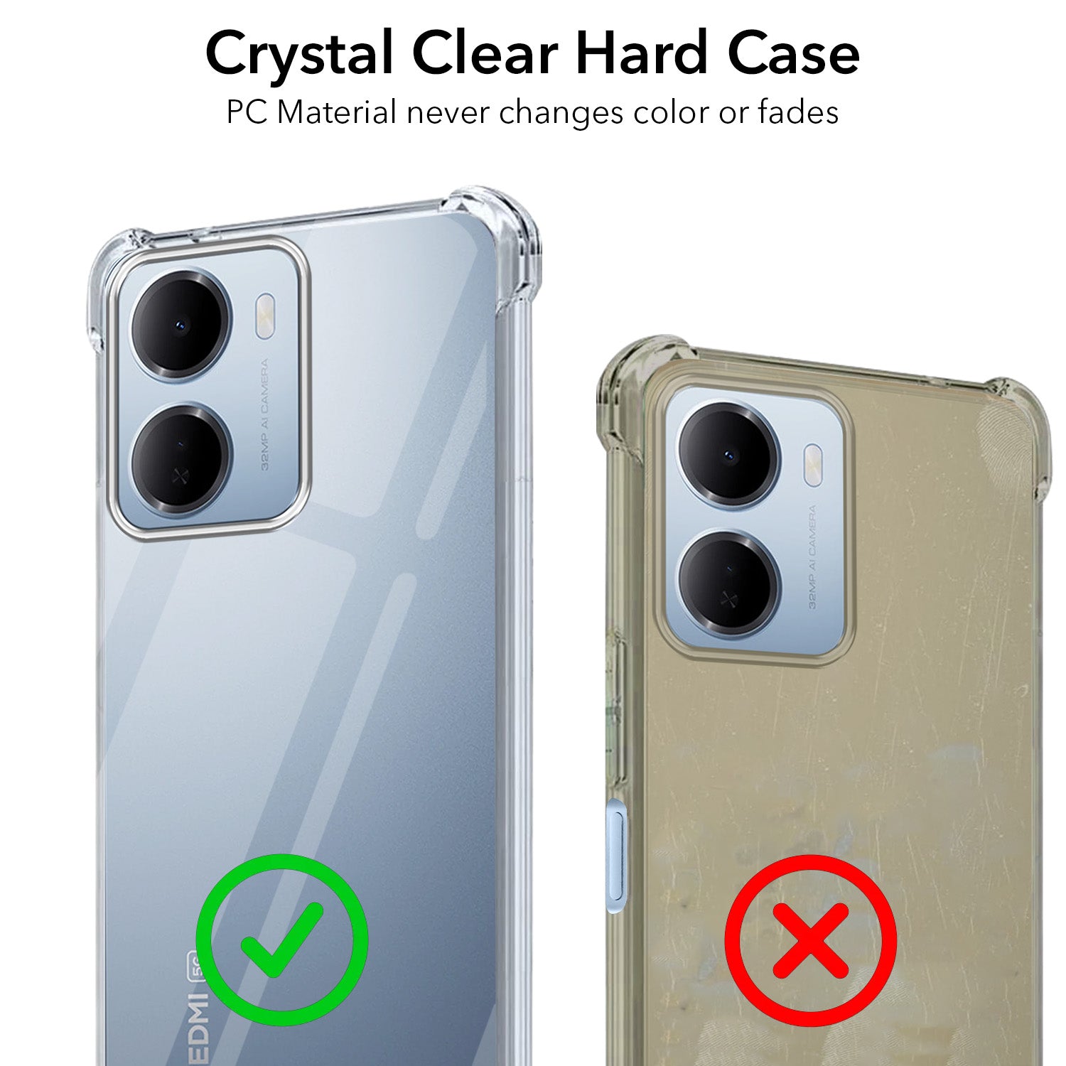 For Redmi 15A 5G Back Cover Shockproof Crystal-Clear (Drop & Camera Protection | Hard Polycarbonate)
