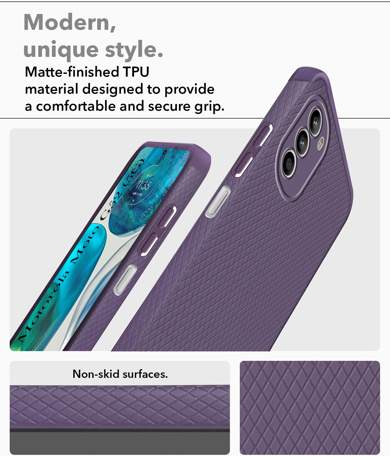 For Motorola Moto G52 5G Back Cover Case (Liquid Silicone | Side Grip | Camera Protection)