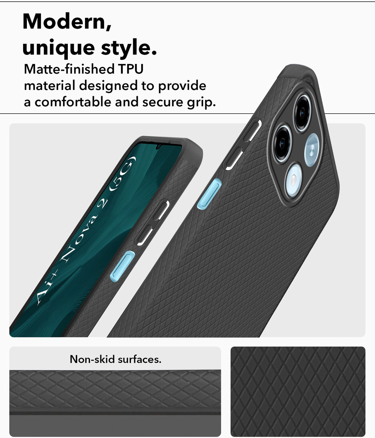 For Ai+ Nova 2 5G Back Cover Case Liquid Silicone (Camera Protection | Side Grip Texture | Soft and Flexible)