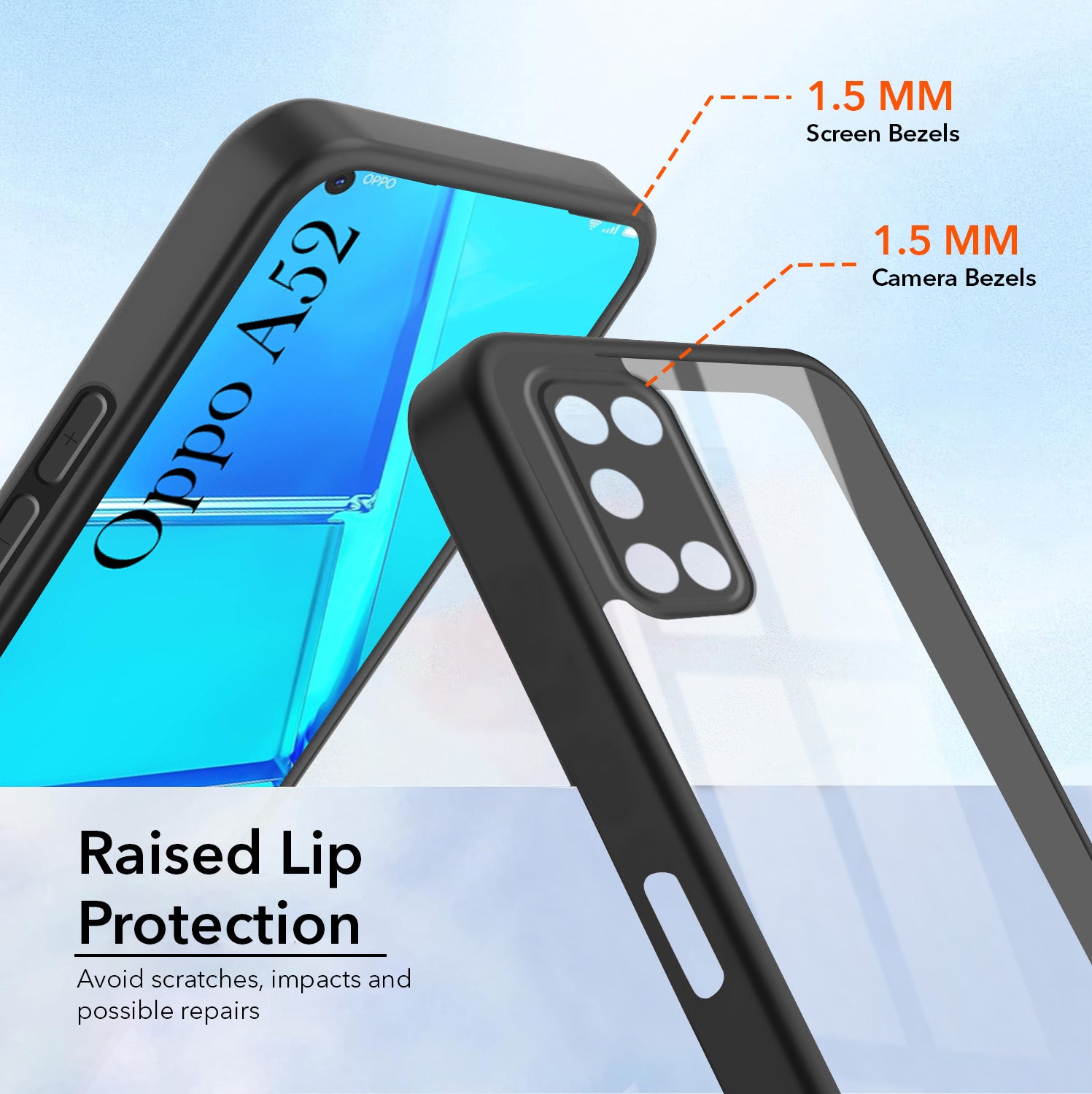 For Oppo A52 Back Cover Case Ultra-Hybrid (Lifetime Anti Yellow | Anti Scratch | Crystal Clear Shockproof)
