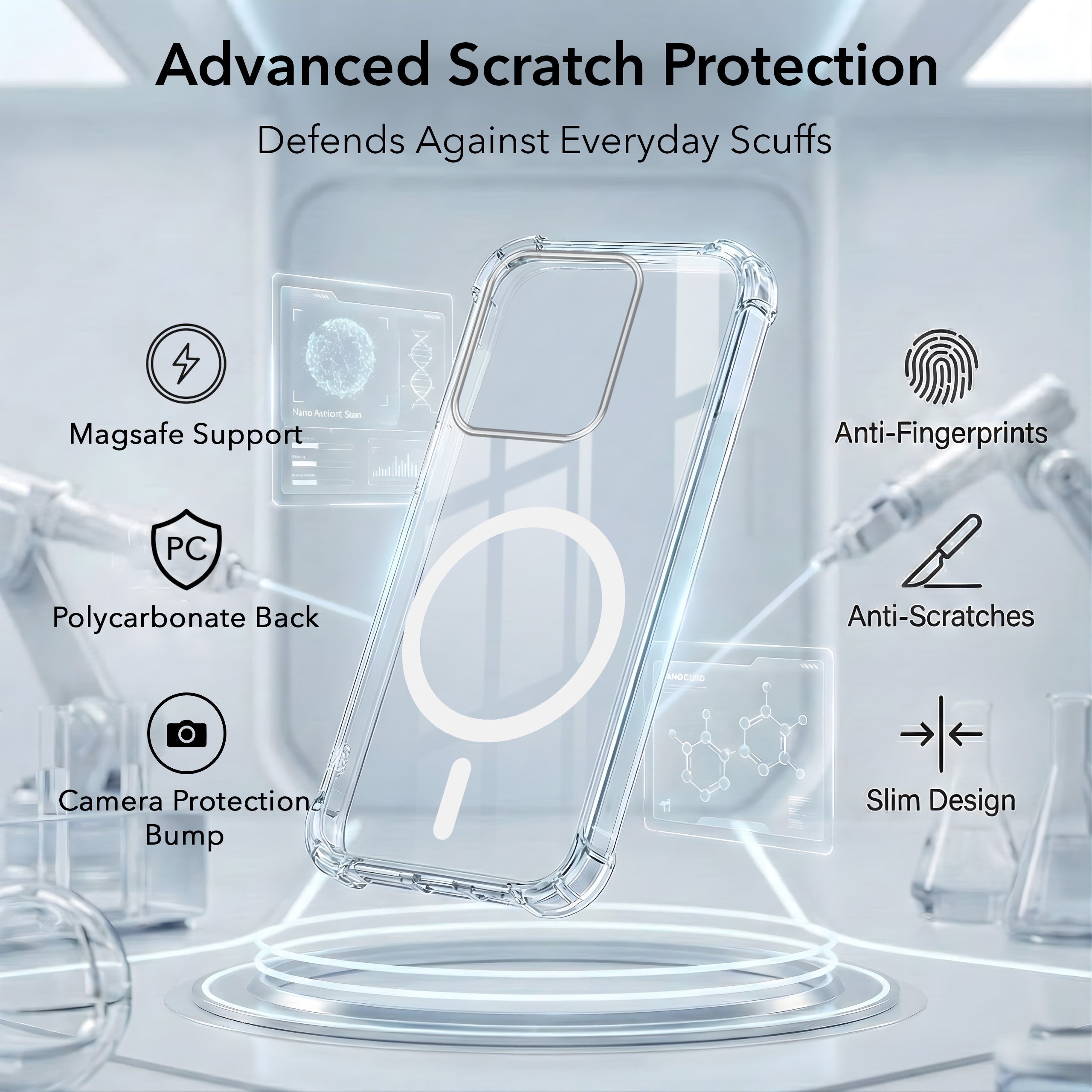 For Motorola Moto Edge 50 Neo Back Cover Shockproof Crystal-Clear (Magsafe Wireless Support | Drop & Camera Protection | Hard Polycarbonate)