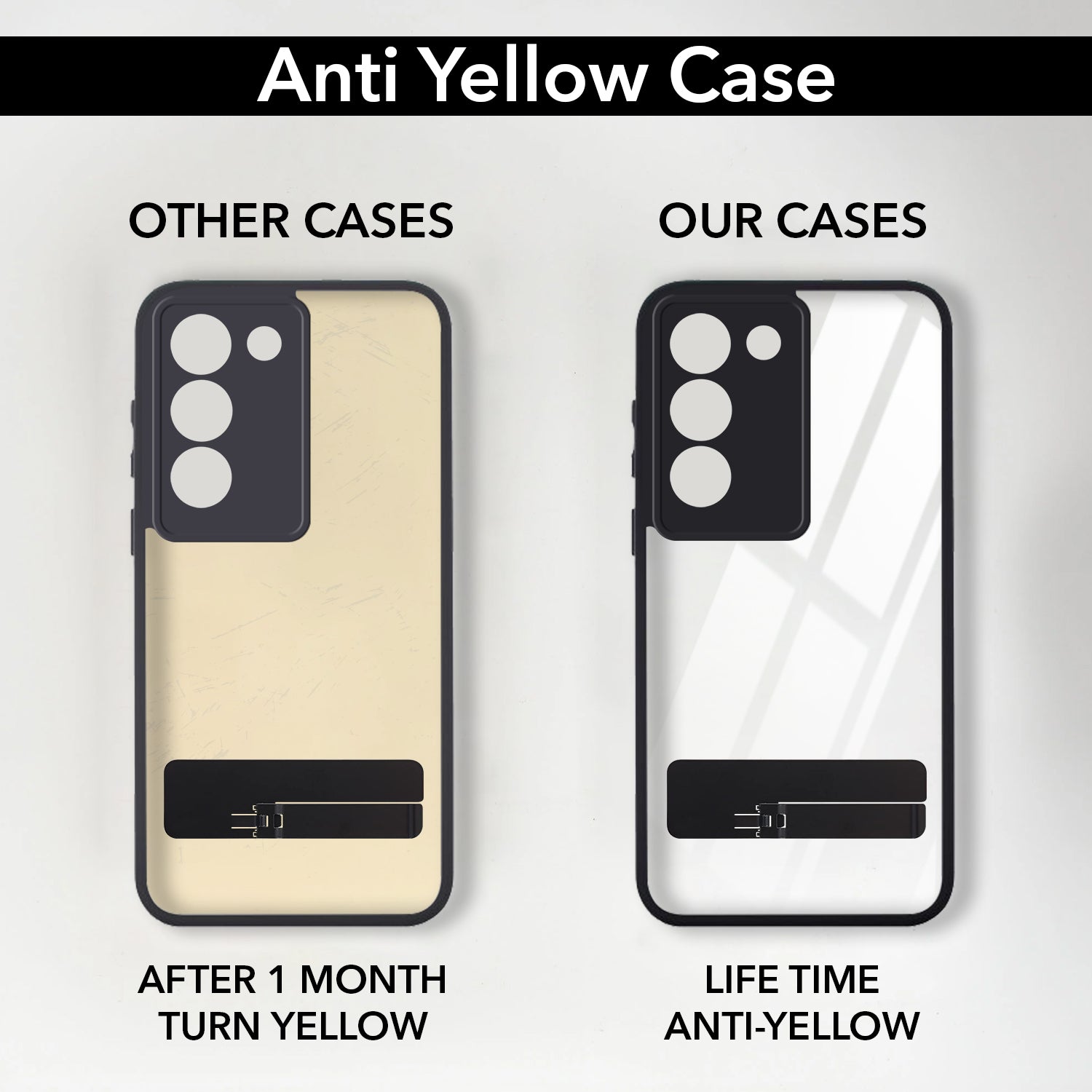 For Vivo Y200e Back Cover Case (Built-in Stand | Lifetime Anti Yellow | Kickstand Shockproof | Camera Protection | MagSafe Compatible)