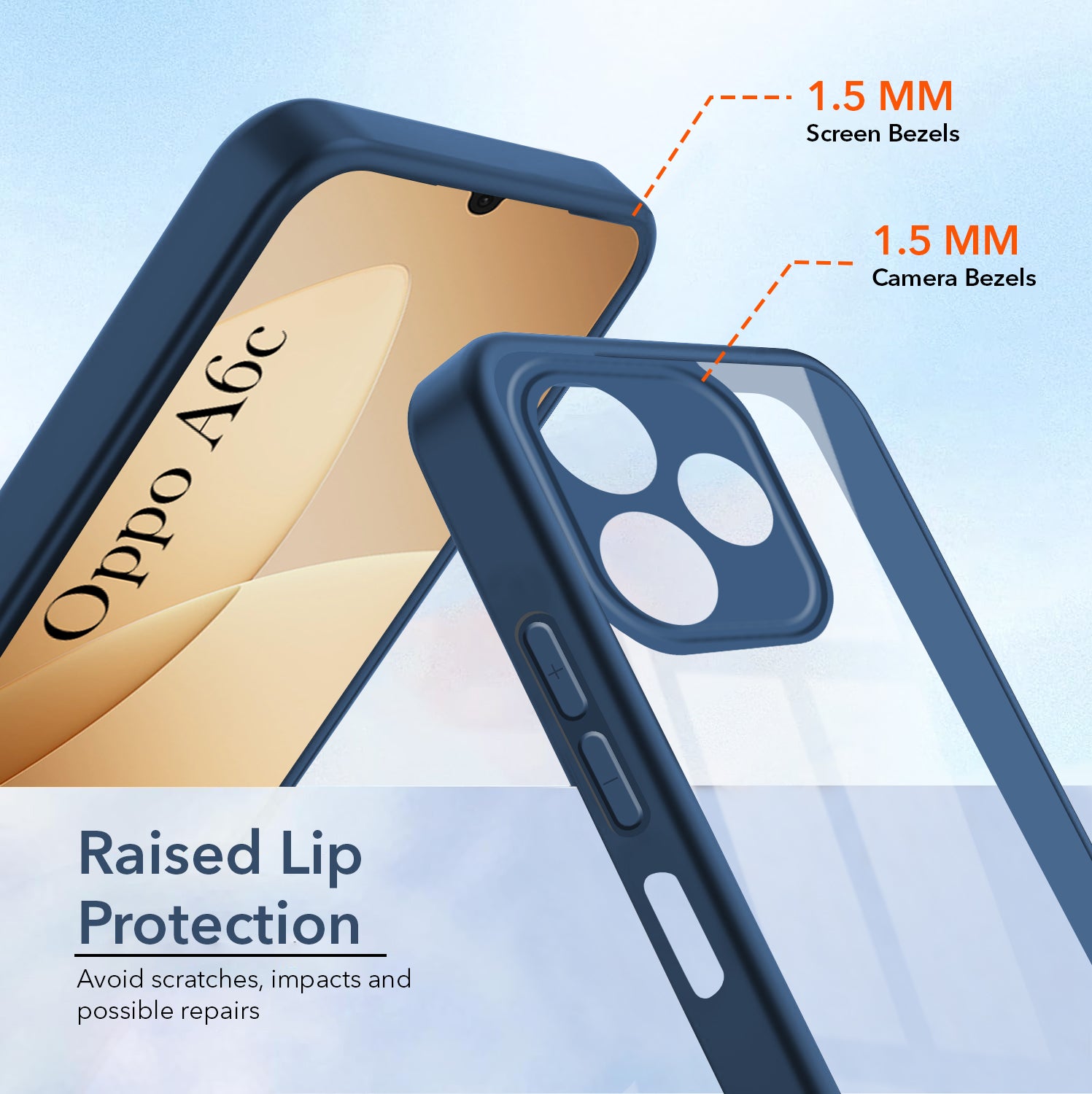 For Oppo A6c 4G Back Cover Case Ultra-Hybrid (Lifetime Anti Yellow | Anti Scratch | Crystal Clear Shockproof)